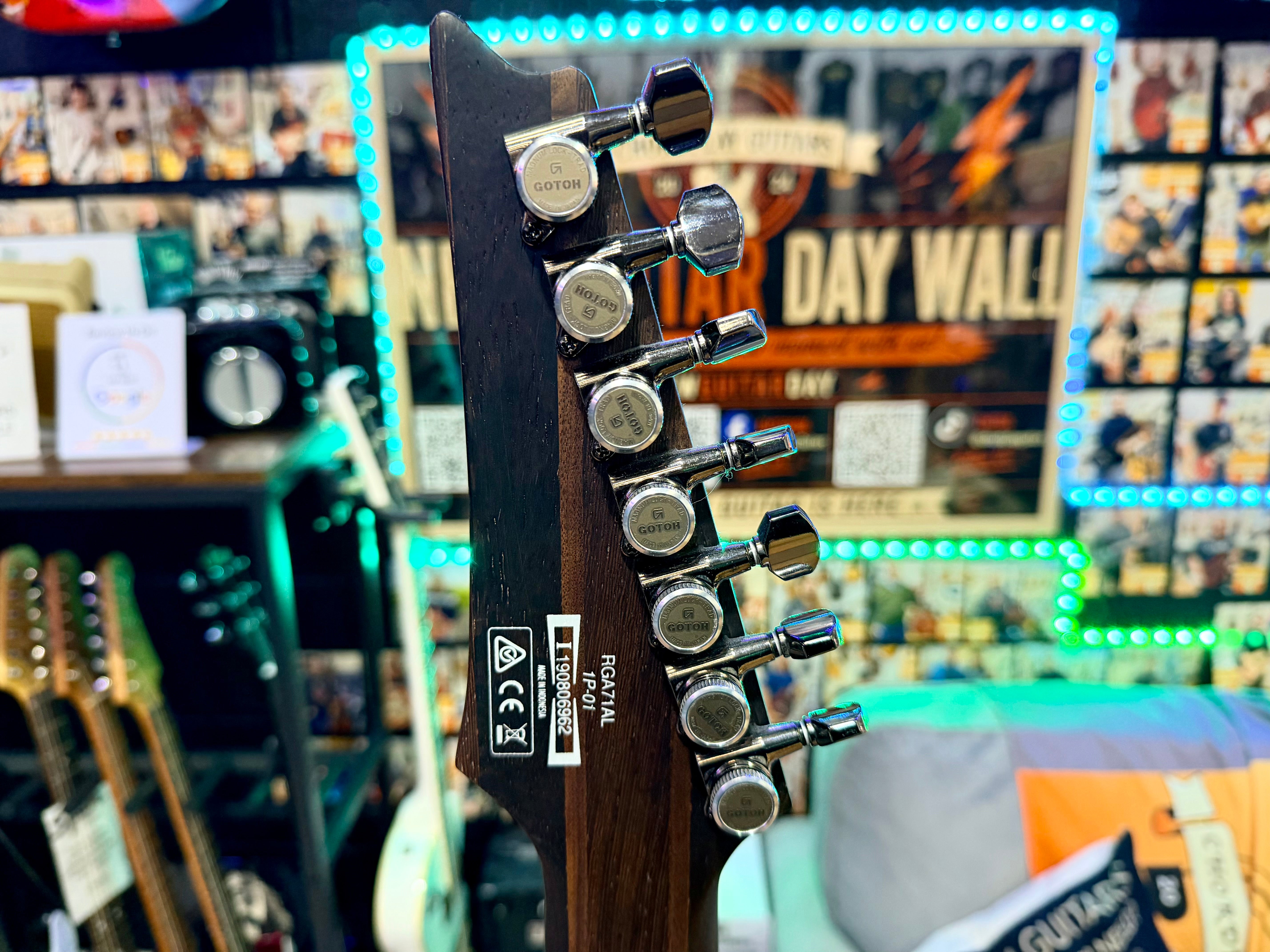 🔥2019🔥 Ibanez RGA71AL Axion Label 7 String~ Indigo Aurora Burst~ Bare Knuckle!
