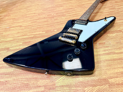 ⚡️2001⚡️ Epiphone ‘58 Explorer Black~ Korean Made 1958 ~ Gold Hardware~ Unsung MIK!