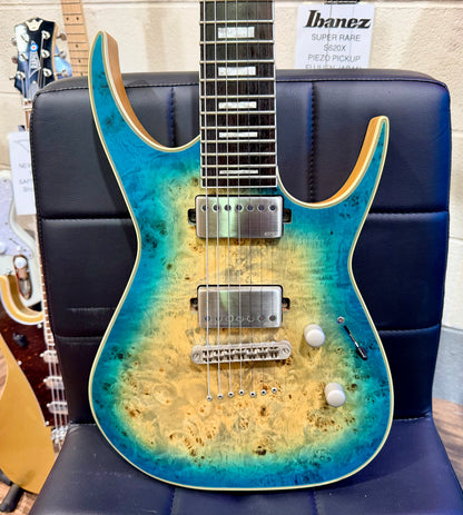 🔥2021🔥 Dean Exile Select 7-String Burl Poplar~ Satin Turquoise Burst~ Rare!