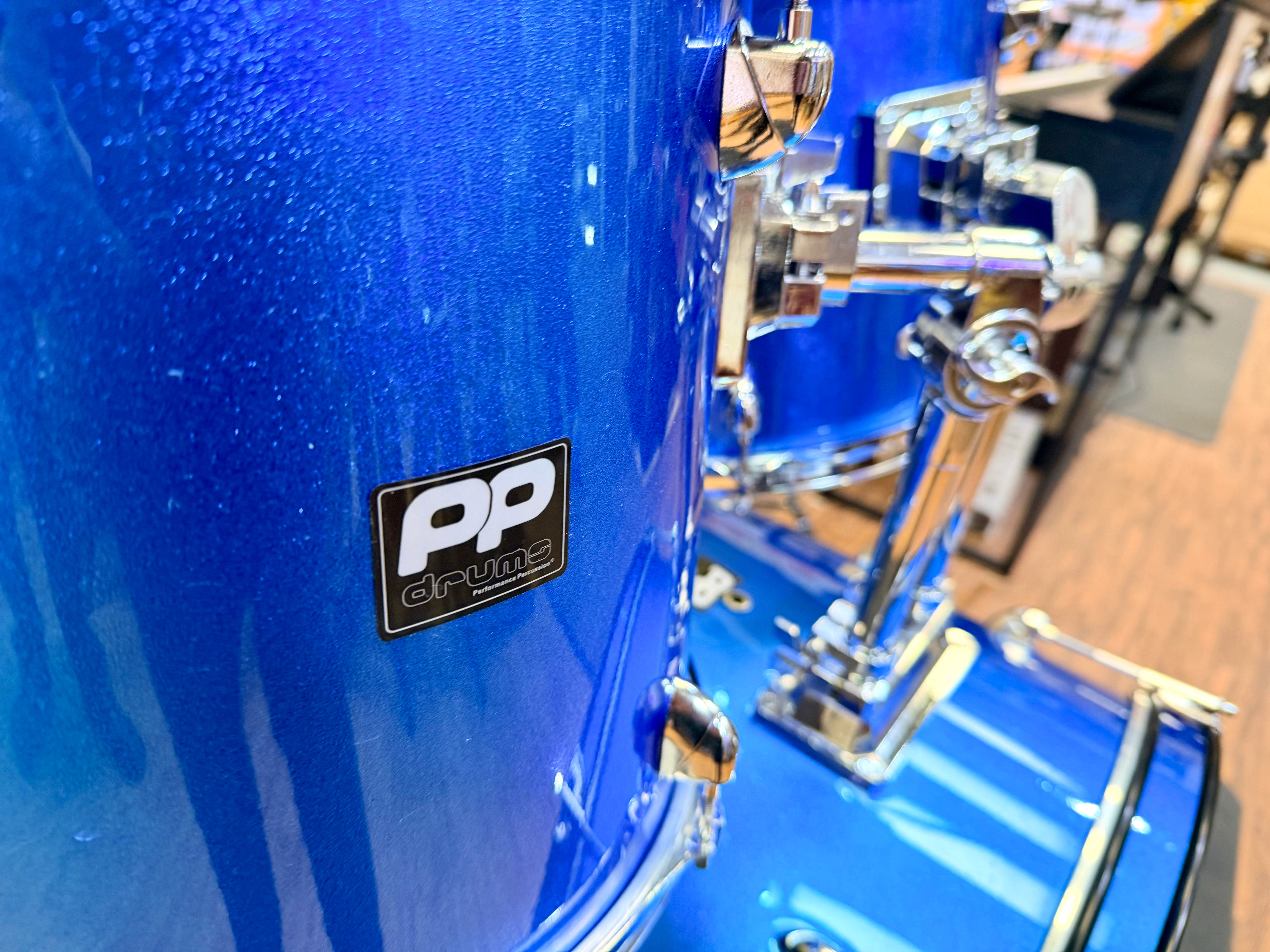 🥁 Performance Percussion PP250 5-Piece Drum Kit~ Metallic Blue Acoustic Set 🥁