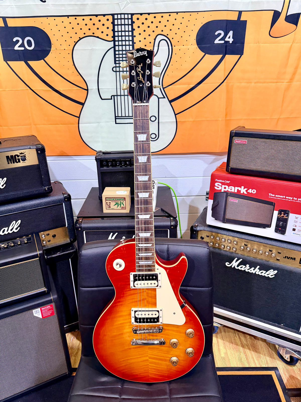 ☀️2023☀️ Burny RLG-55Z Heritage Cherry Sunburst Les Paul Electric Guitar!