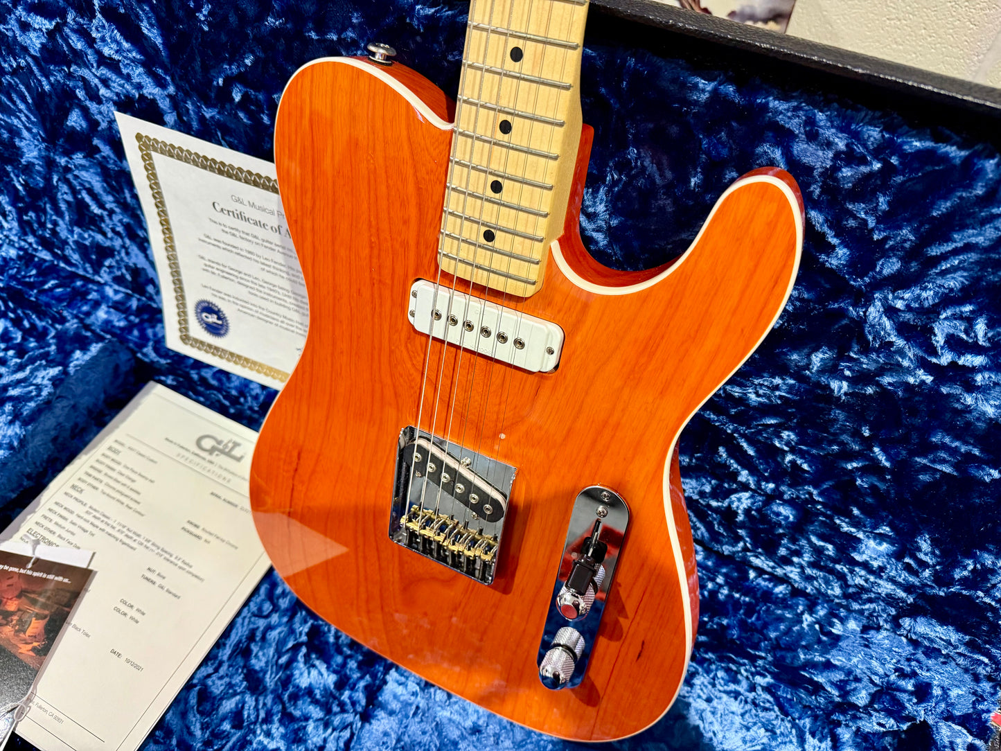 🌟FULLERTON USA🌟 G&L Asat Classic Custom~ Leo Fender~ Ltd Edition Orange~ COA!
