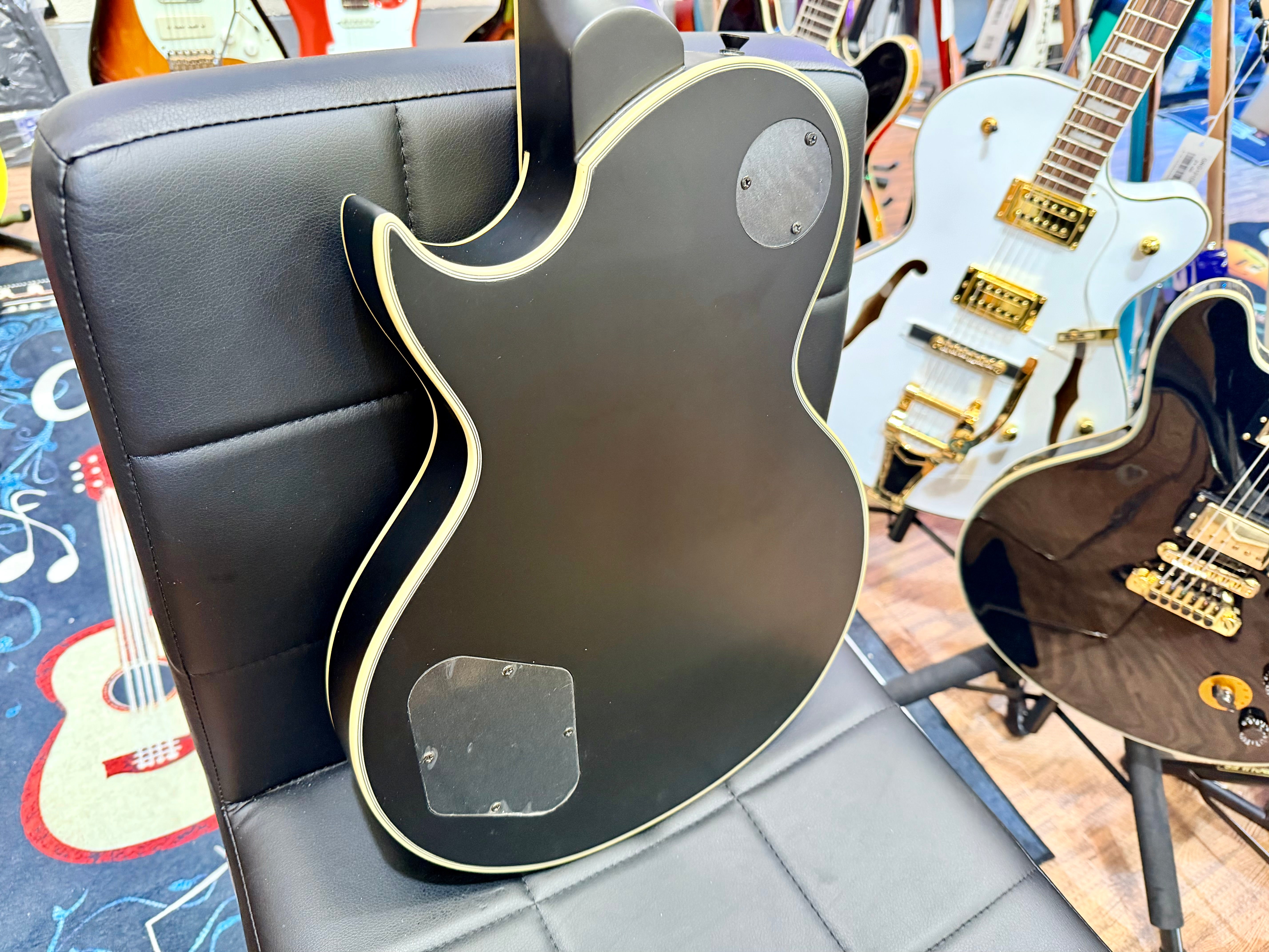 🔥B-STOCK DEAL🔥 NEW Vintage V100 VMX Electric Guitar~ Satin Black Les Paul!