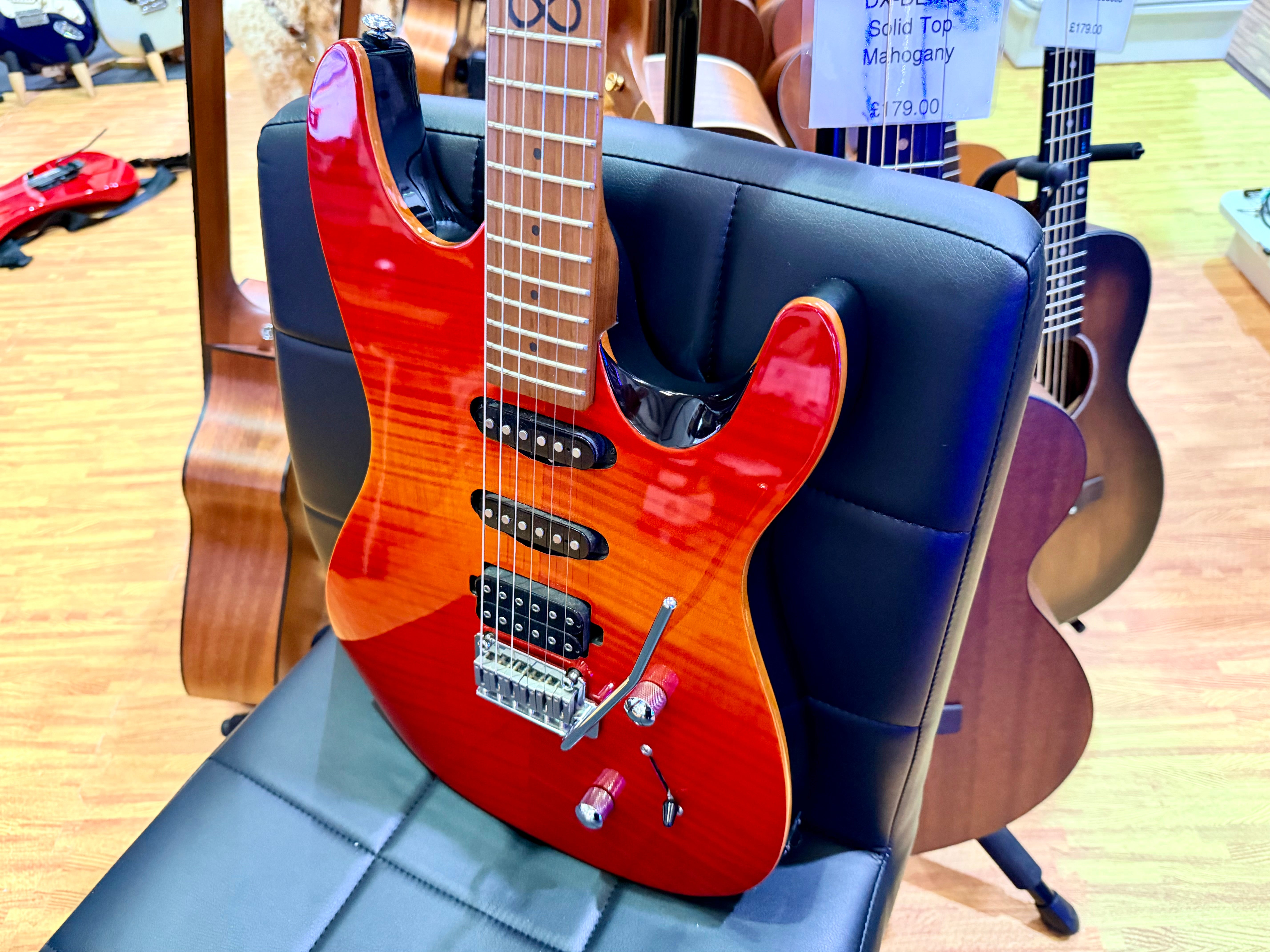 ☀️2020☀️ Chapman Guitars ML1 Hybrid~ Cali Sunset Red HSS~ Roasted Maple Neck!