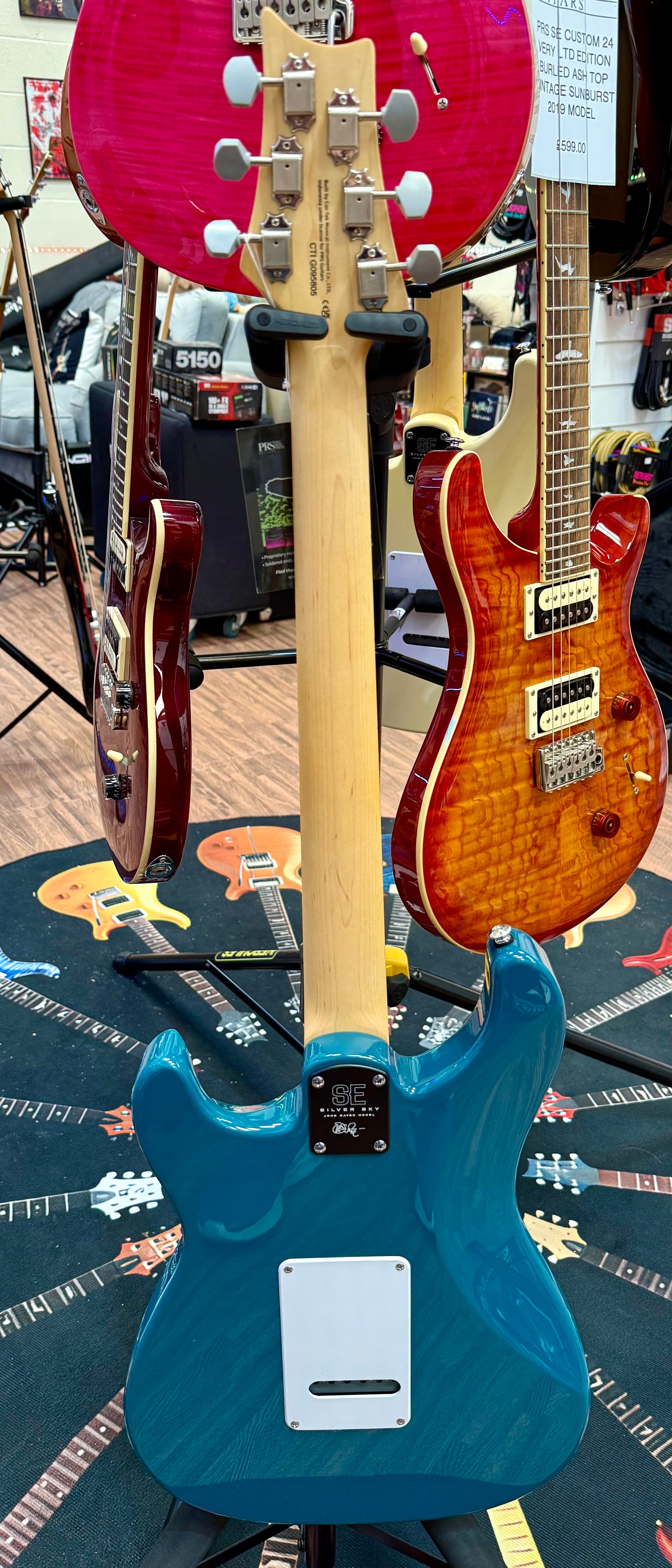 🦅 BRAND NEW 🦅 PRS Silver Sky SE Guitar~ John Mayer~ Nylon Blue + Gig Bag!
