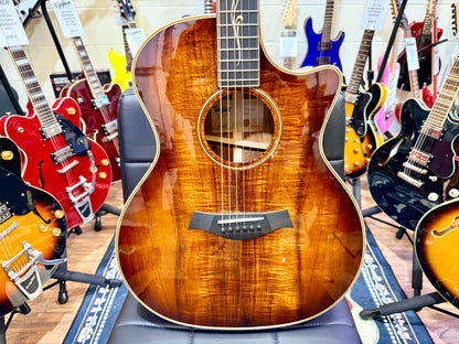 🔥HAWAIIAN KOA🔥 2022 Taylor K24ce~ V-Class~ Shaded Edgeburst~ USA + Hard Case!