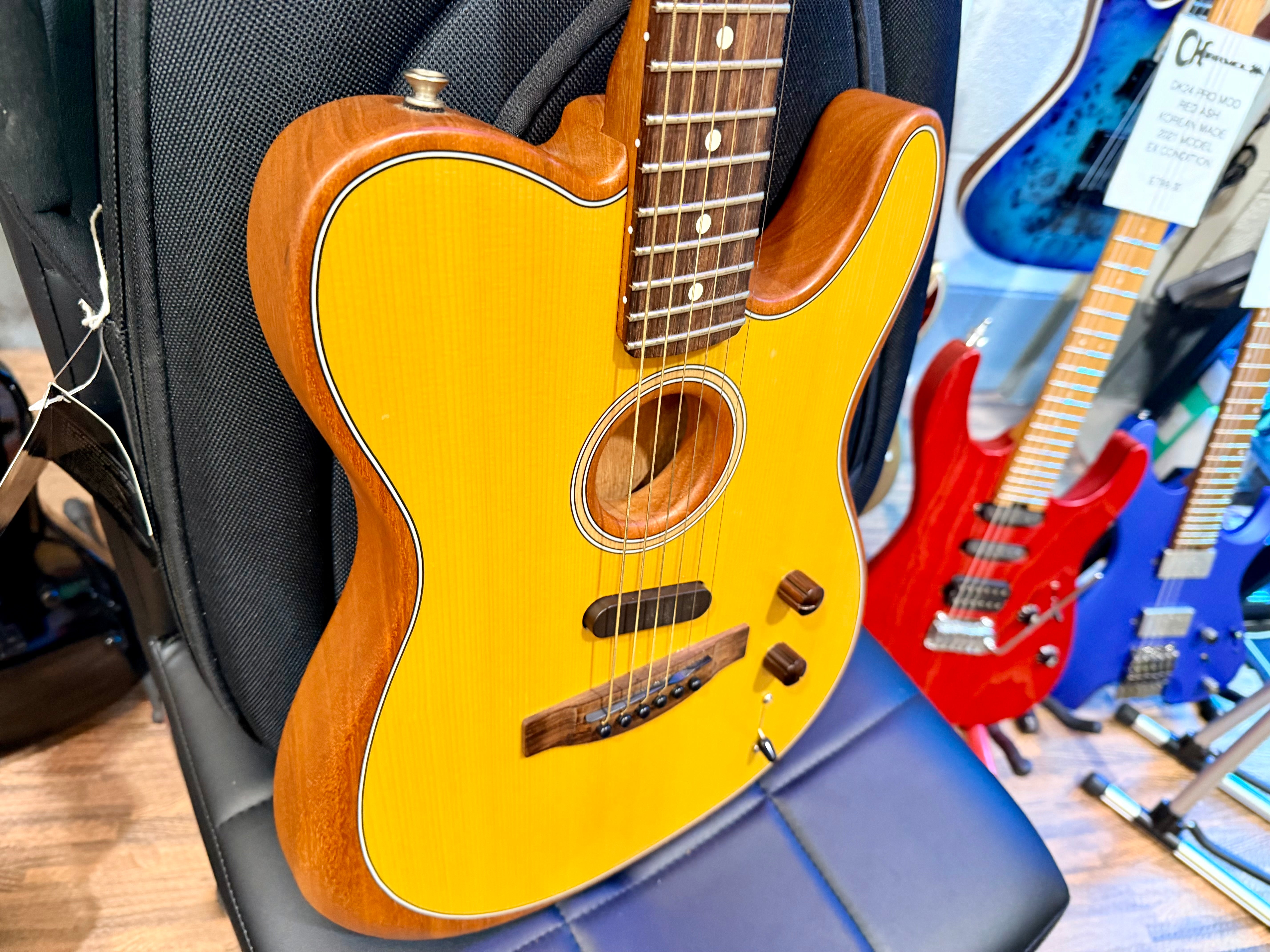 🌟2021🌟 Fender Acoustasonic Player Telecaster~ Butterscotch Aged Natural + Bag!