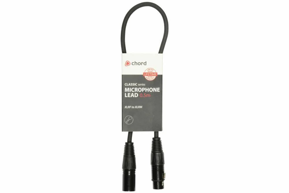 Citronic Classic Microphone Lead XLR Female - Male 500mm 0.5m Black
