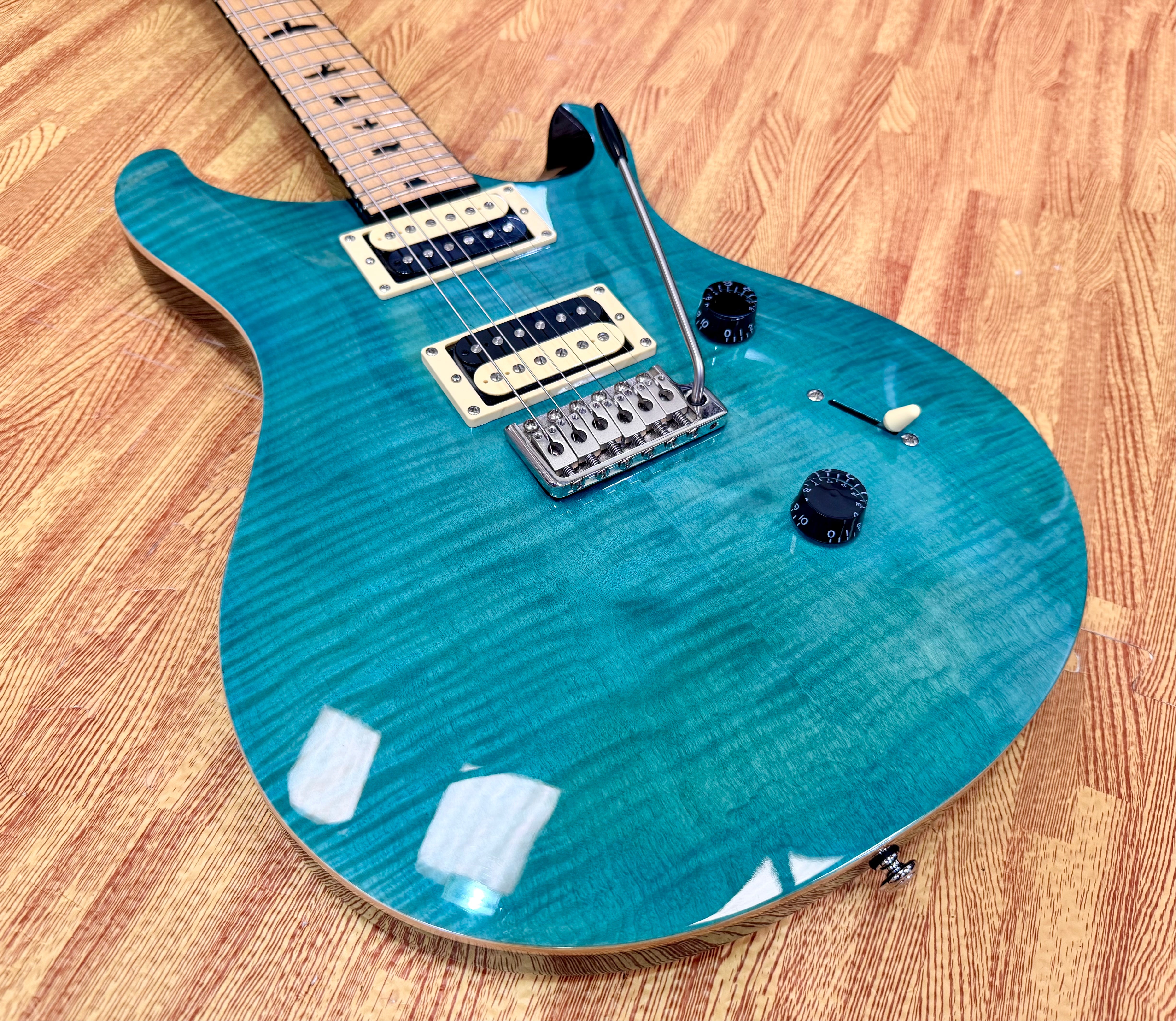 ✨RARE✨ PRS SE Custom 24 Roasted Maple Limited Edition~ Sapphire Turquoise + Bag