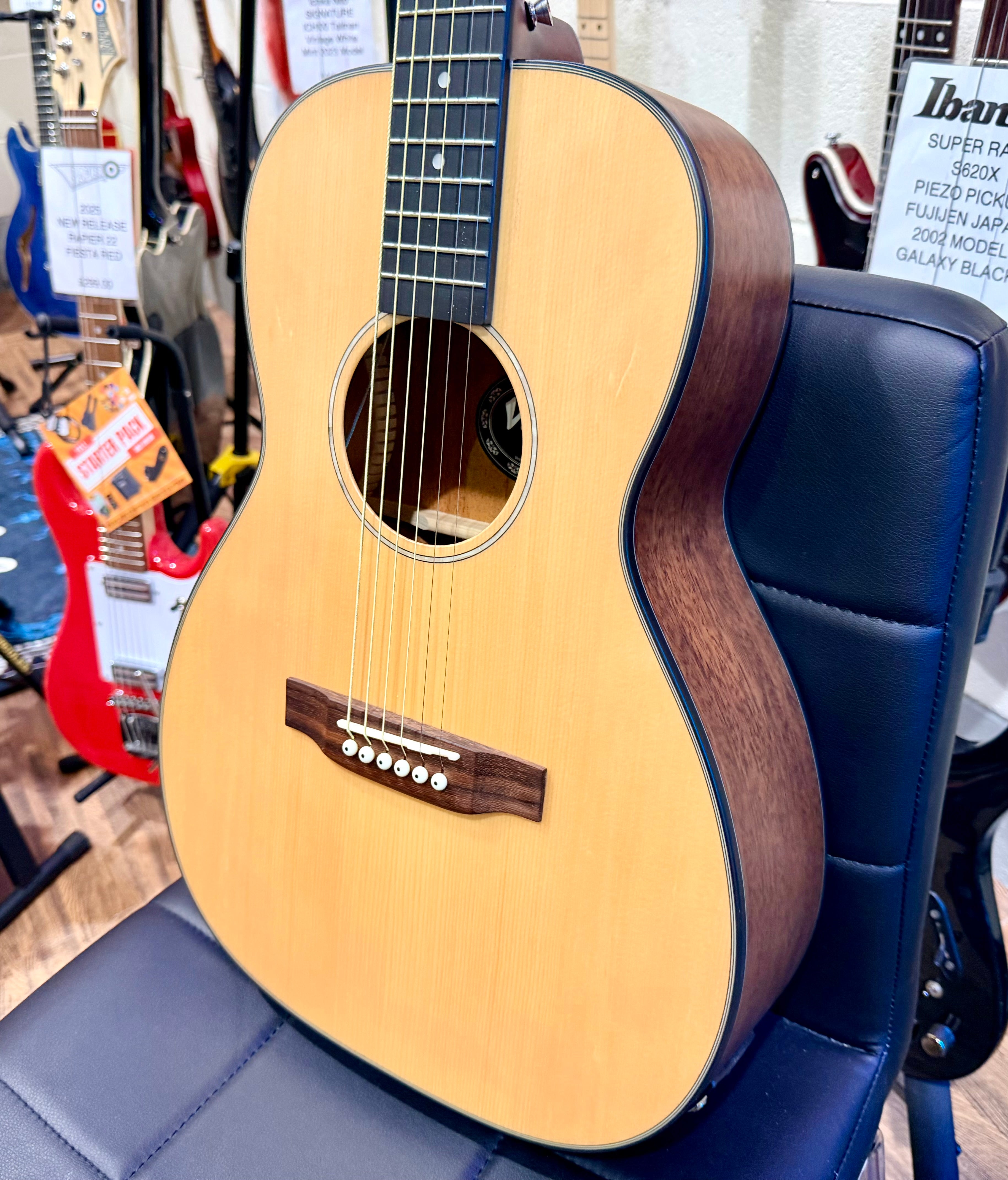 🌟NEW🌟 Vintage VE1800N Stage Series 'Parlour' Electro-Acoustic Guitar ~ Natural
