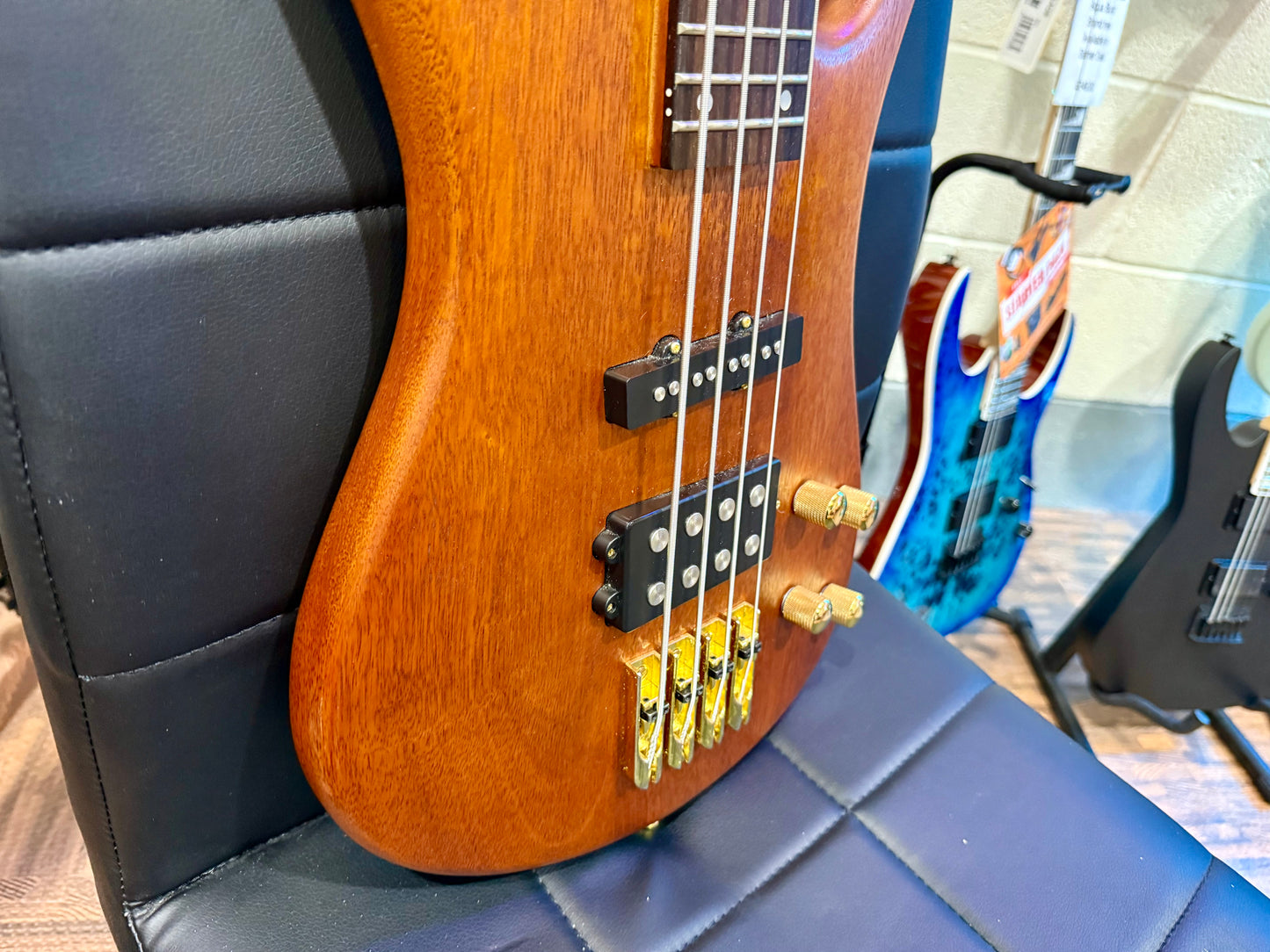 🔥CURVED BODY🔥 SX SWB1 Active Bass Guitar in Natural Satin Finish~ Arched!