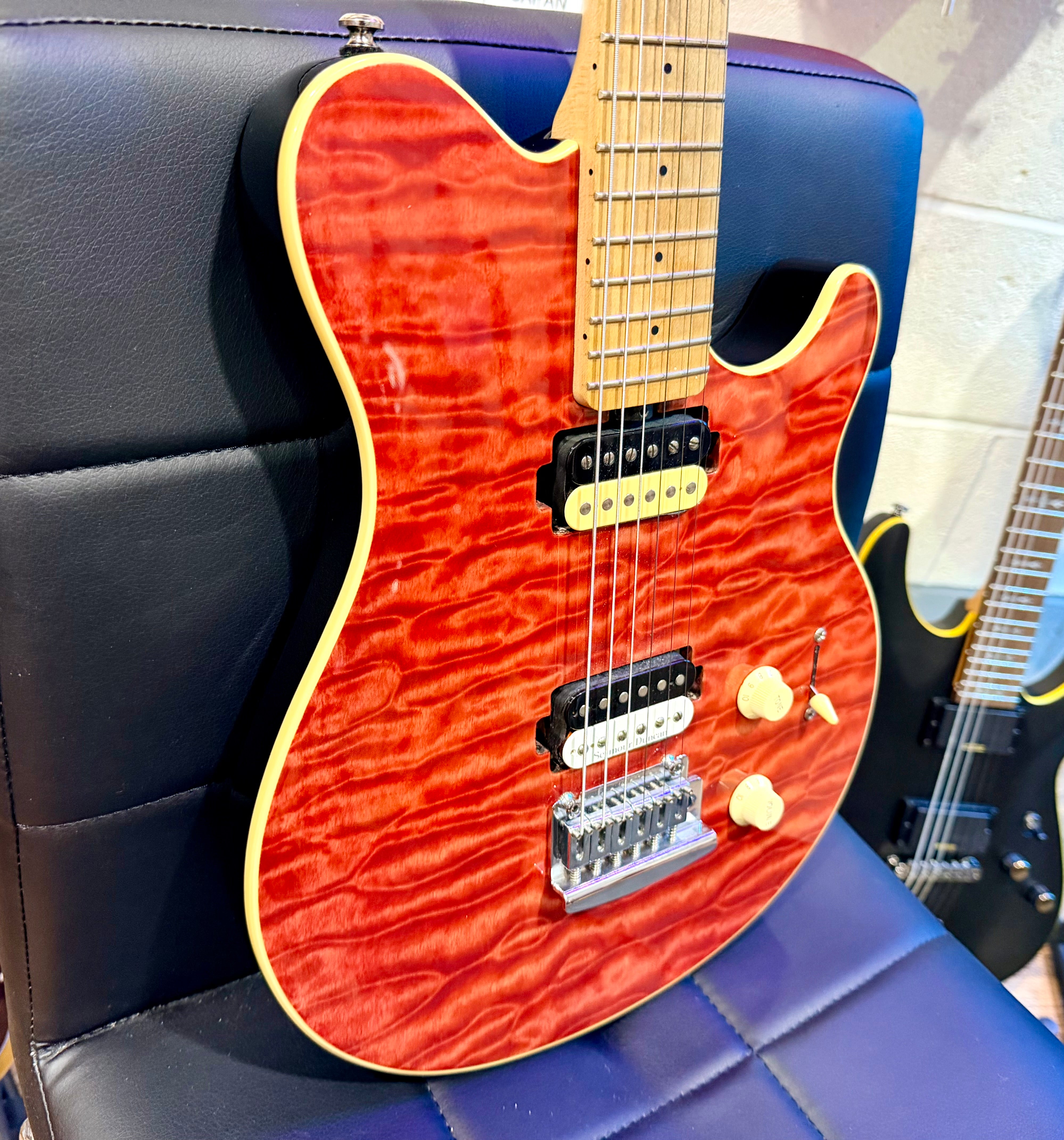 🔥QUILTED FLAME🔥 Sterling By Music Man Sub Axis AX3~ Seymour Duncan Pickup!