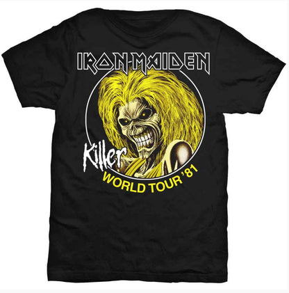Official Licensed Iron Maiden Unisex T-Shirt~ Killer World Tour 81~Men’s/Women’s