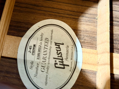 ⭐2011⭐ Gibson J-45 Custom Acoustic Guitar~ Rosewood~ Seymour Duncan SA-6 Pickup!