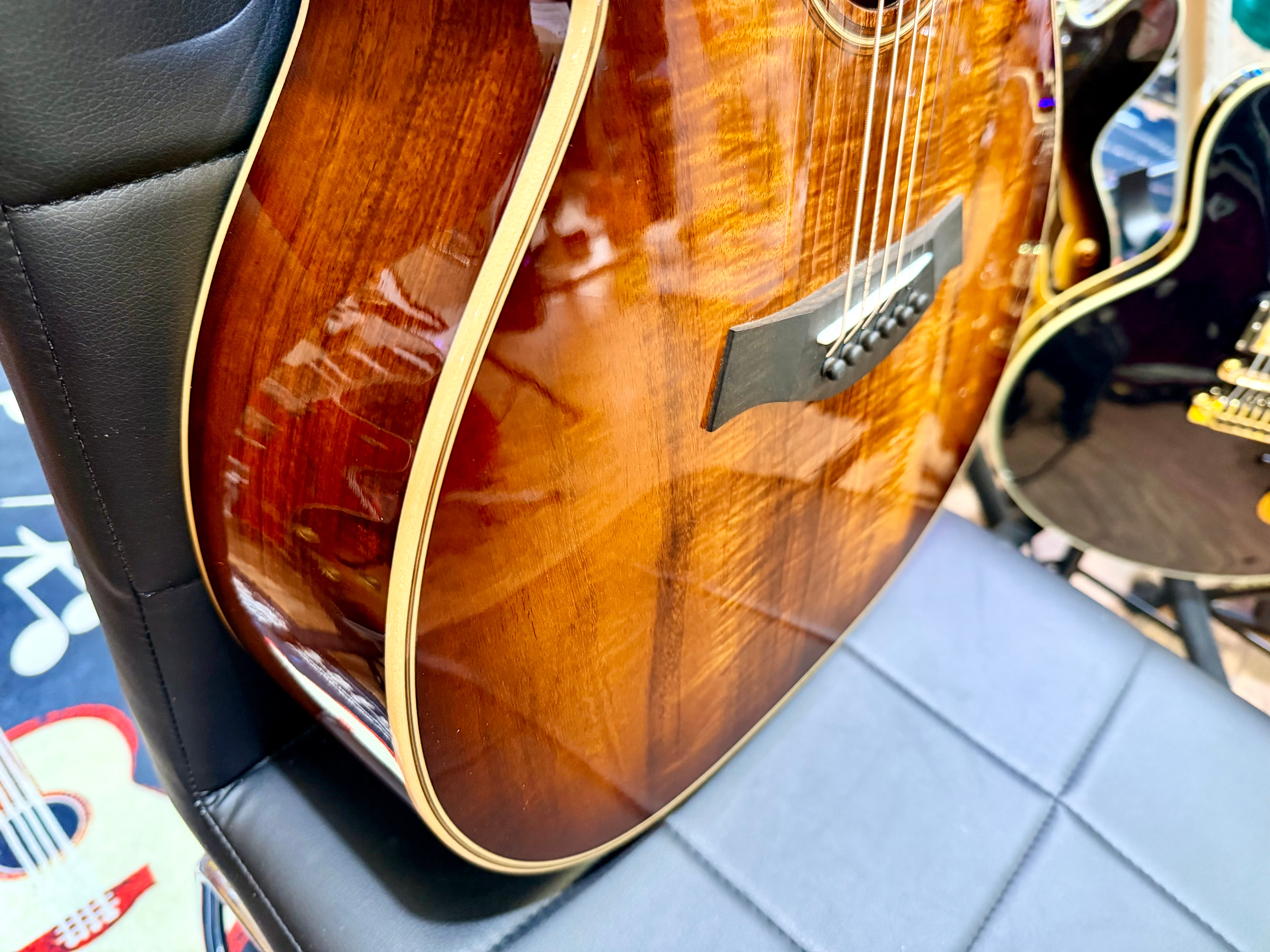 🔥HAWAIIAN KOA🔥 2022 Taylor K24ce~ V-Class~ Shaded Edgeburst~ USA + Hard Case!