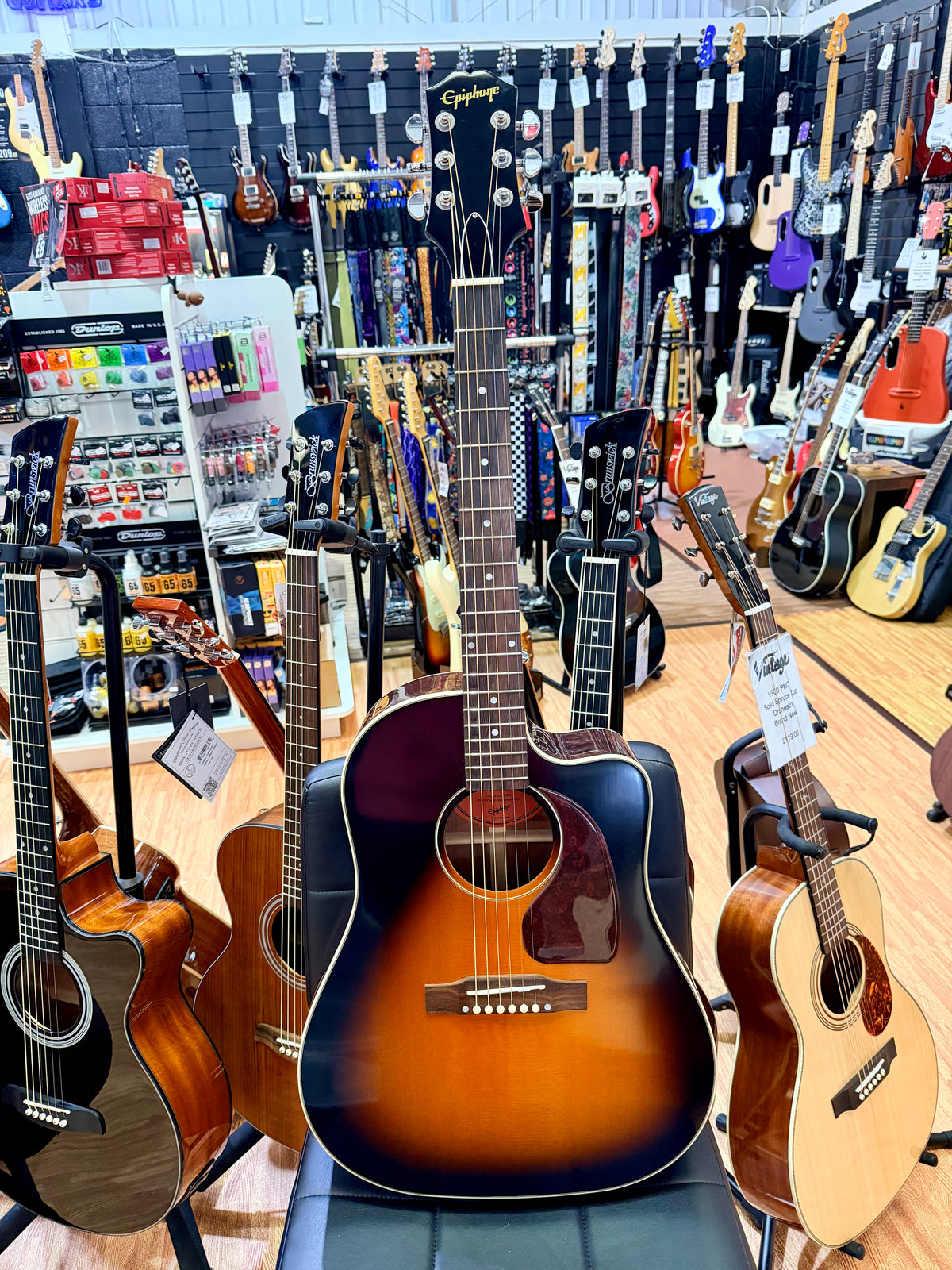 Epiphone Inspired by Gibson J-45 Cutaway Electro-Acoustic~ Hiscox Case~ Sunburst
