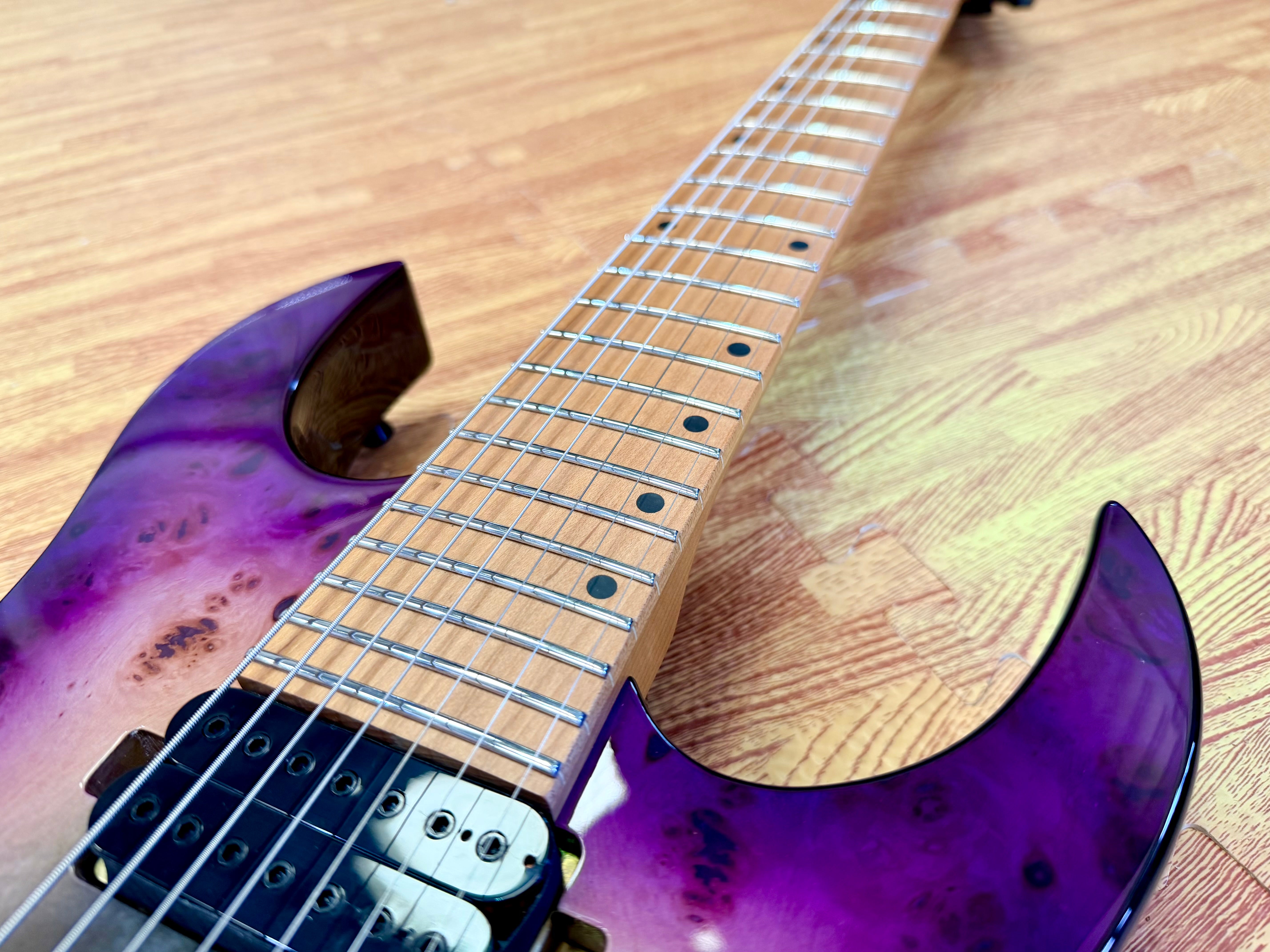 ⚡️NEW⚡️ Spira S-457 7 String Trans Purple~ Poplar Burl Top Electric Guitar~ 2026
