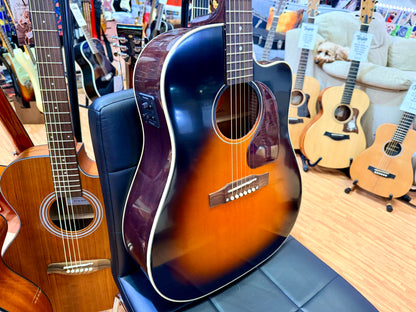 Epiphone Inspired by Gibson J-45 Cutaway Electro-Acoustic~ Hiscox Case~ Sunburst