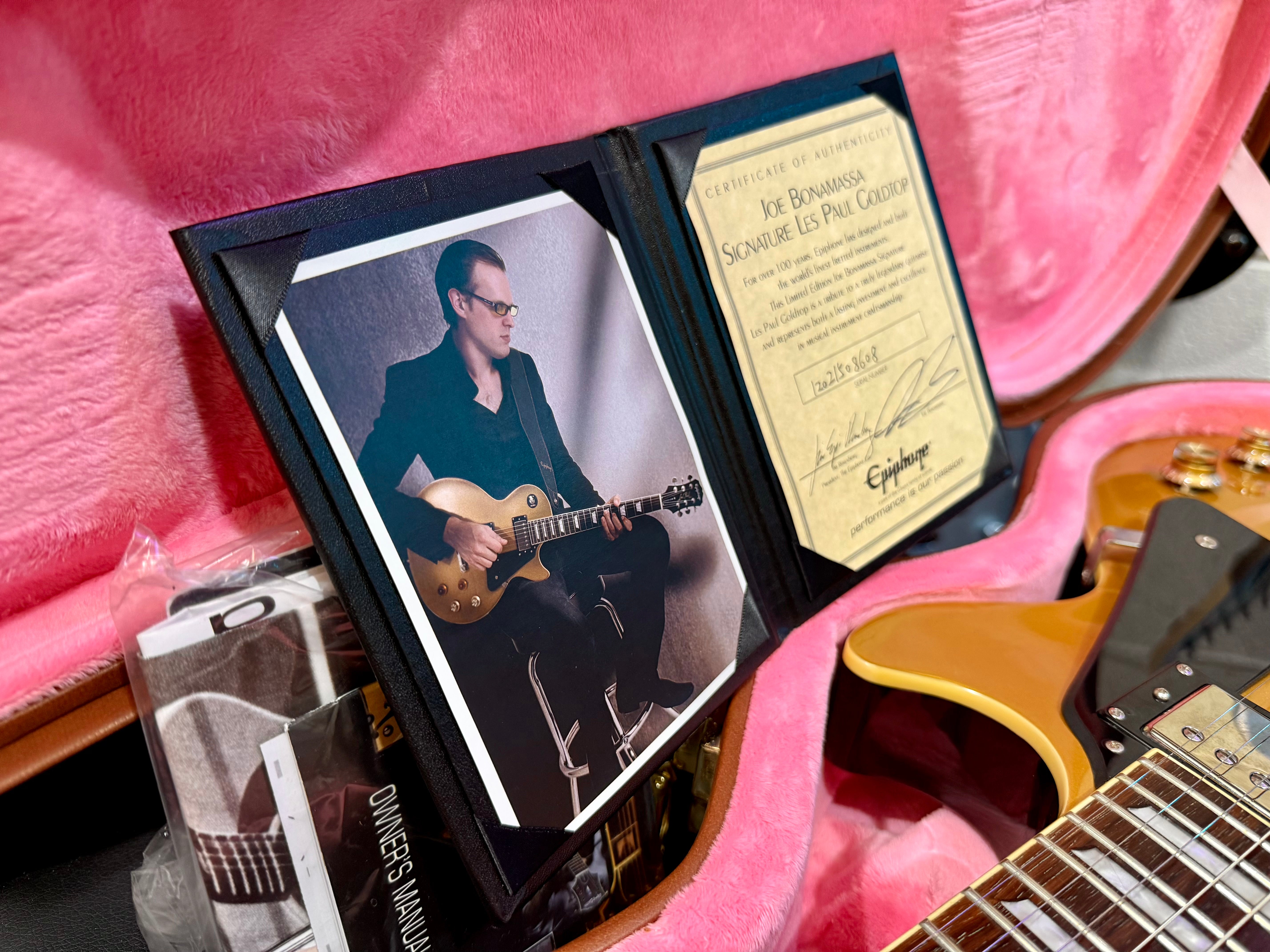🔥2012🔥 Epiphone Les Paul Joe Bonamassa Signature Goldtop~ Hard Case~ Signed COA!