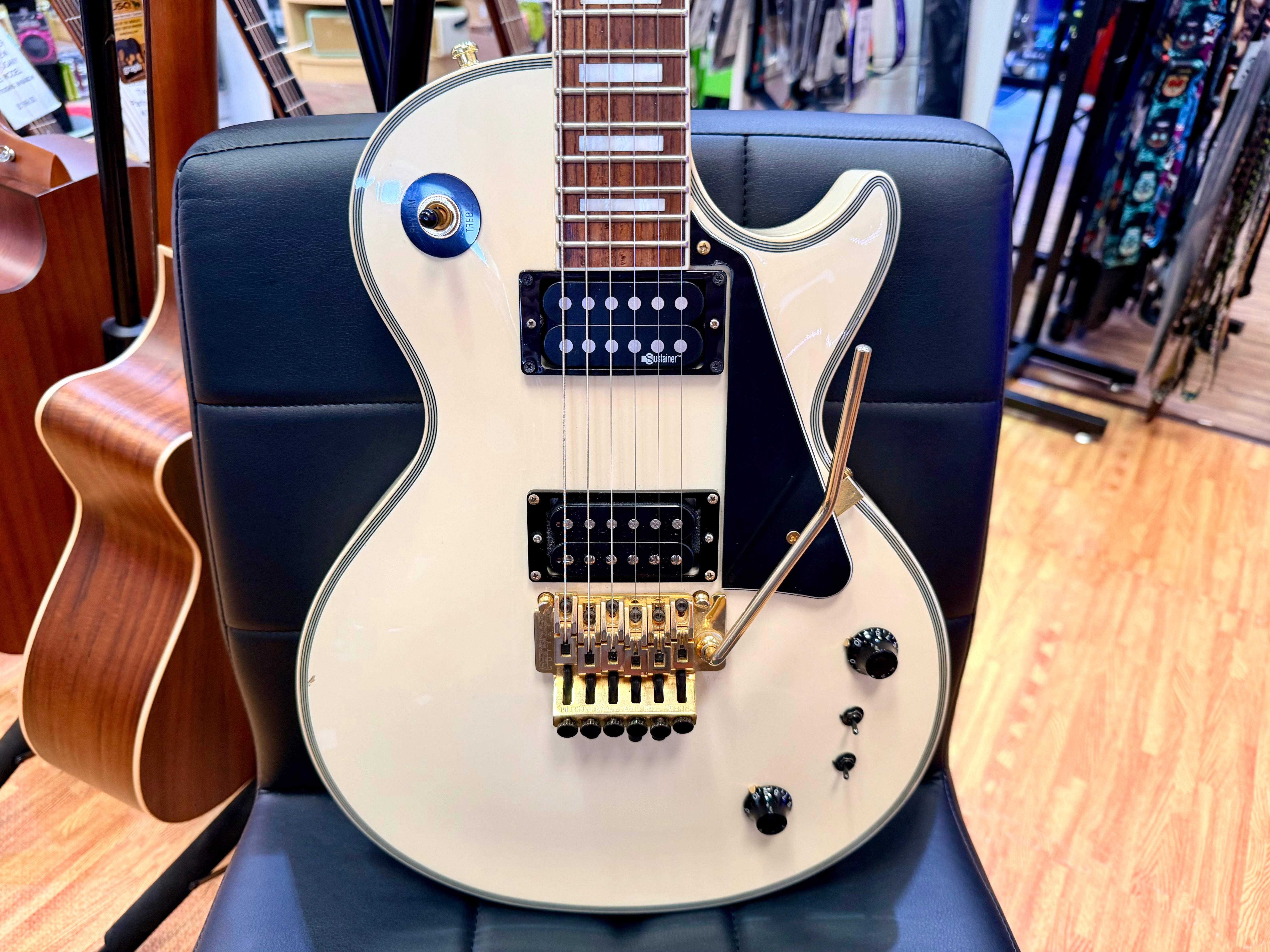 🔥2007🔥 Burny RLC-85S Custom~ Sustainer + Floyd Rose~ Snow White Les Paul!