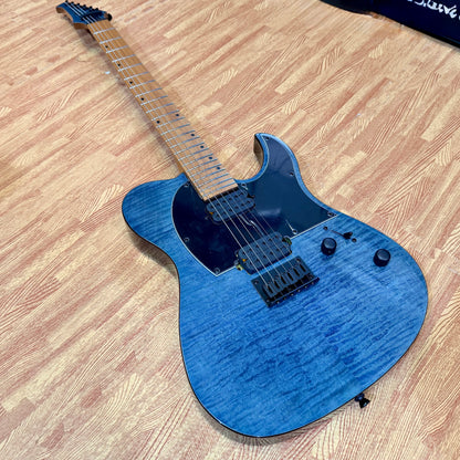 Spira Guitars T-450 TDB~ Trans Blue Flame Maple~ Villain Custom Humbuckers~ NEW