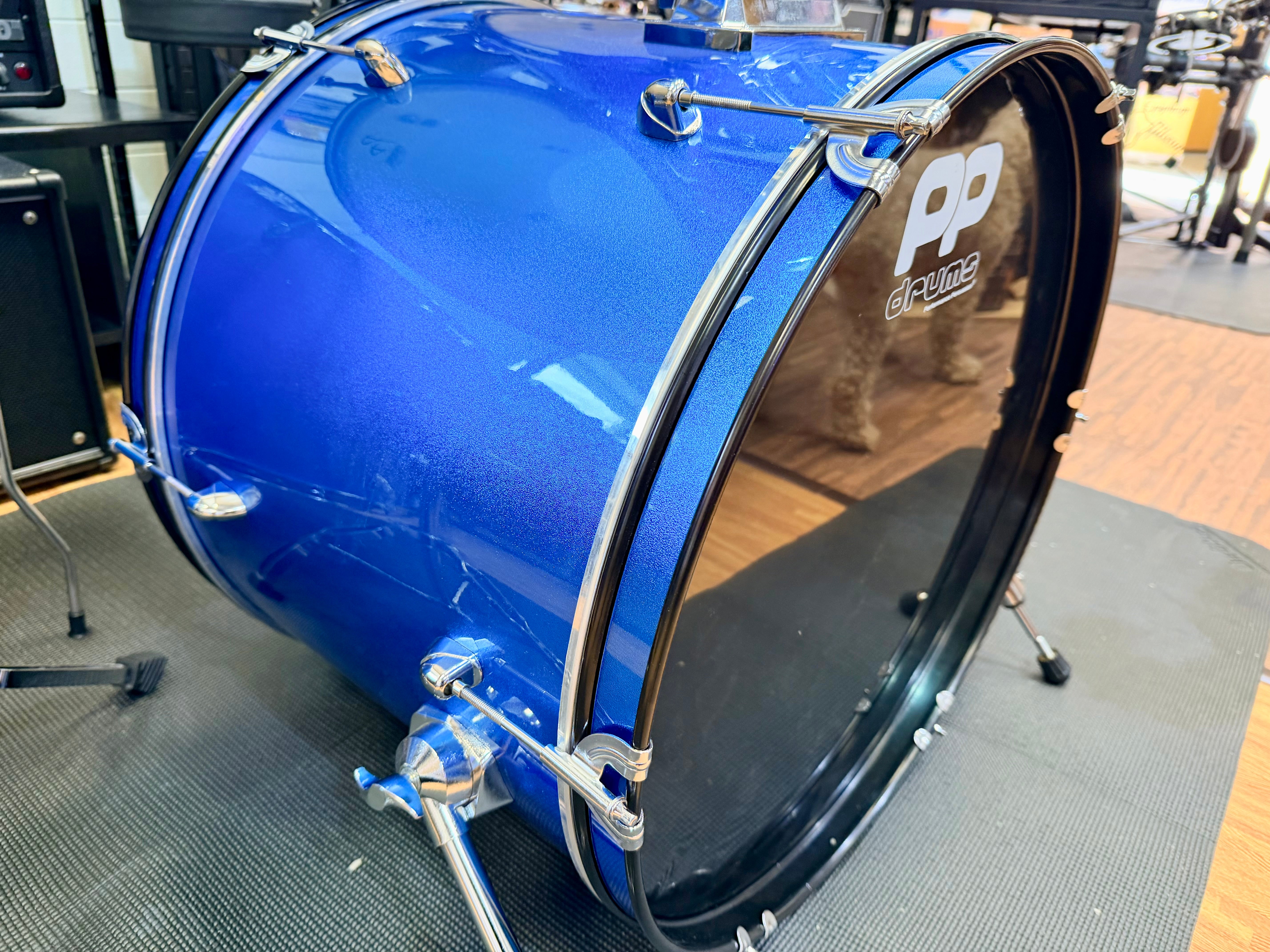 🥁 Performance Percussion PP250 5-Piece Drum Kit~ Metallic Blue Acoustic Set 🥁