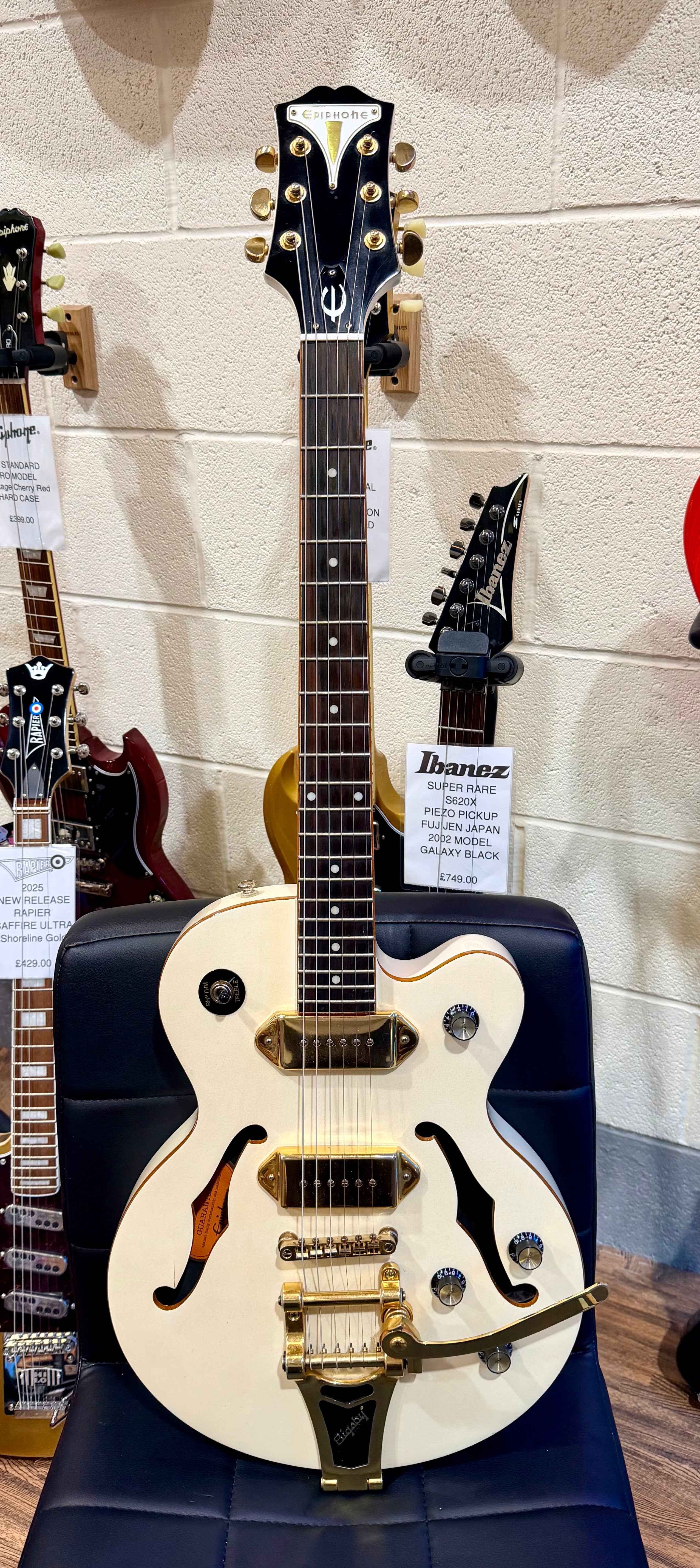 🌟2015🌟 Epiphone Wildkat Royale~ Custom Shop Ltd Ed~ Pearl White~ Semi-Hollow!