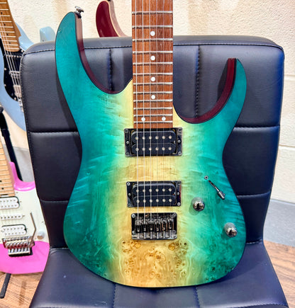 🔥2022🔥 Ibanez RG421PB Caribbean Shoreline Flat~ Wizard III Neck~ Poplar Burl!