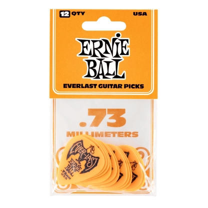 Ernie Ball Everlast Picks- 0.73mm Orange 12 Pack