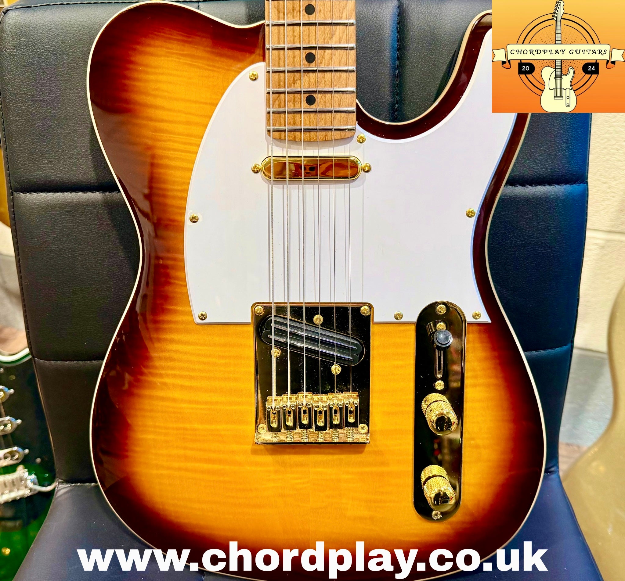 ☀️RICHIE KOTZEN☀️ JET JT-600 Roasted Maple Telecaster Style Guitar~Tobacco Burst