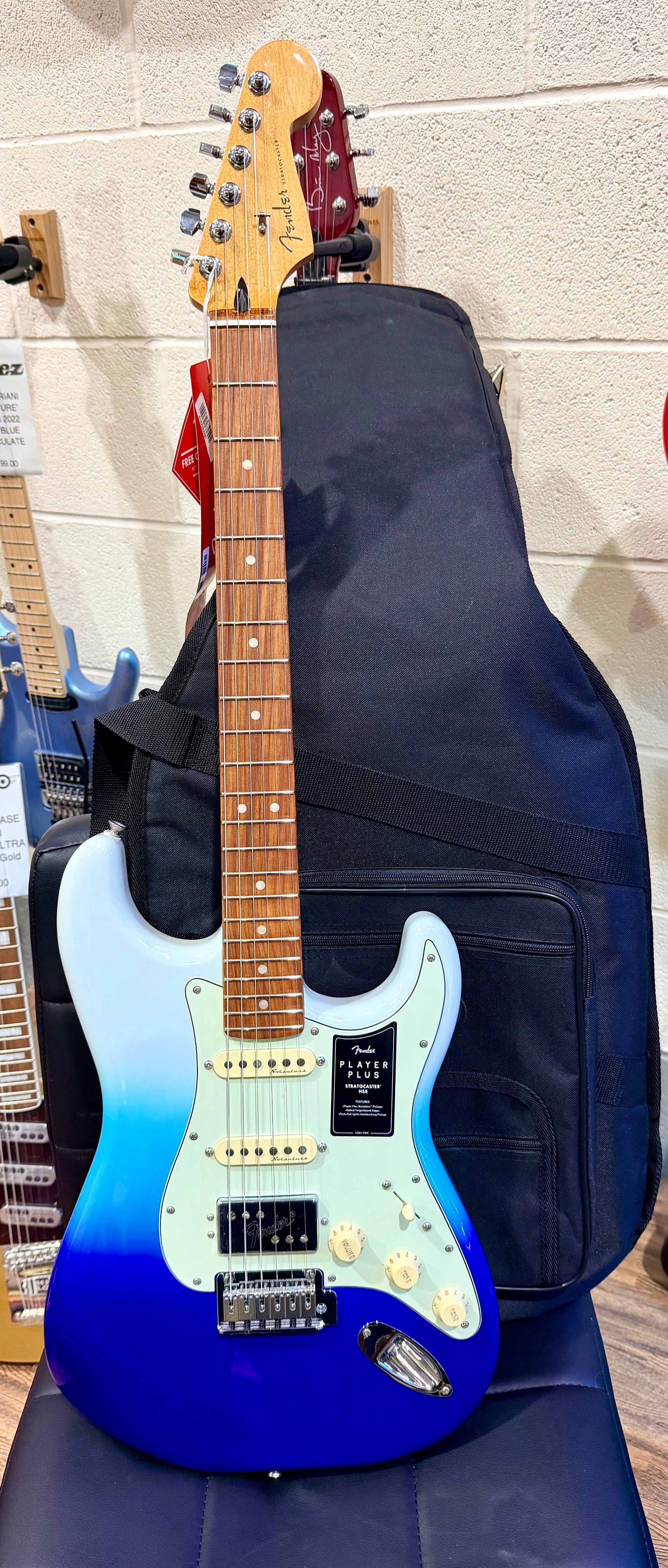 🌟NEW🌟 Fender Player Plus Stratocaster HSS~ Belair Blue Fade~ Mexican Strat!