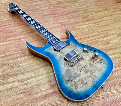 🔥2021🔥 Dean Exile Select 6 Hardtail~ Turquoise Burst Poplar Burl~ EMG Active!