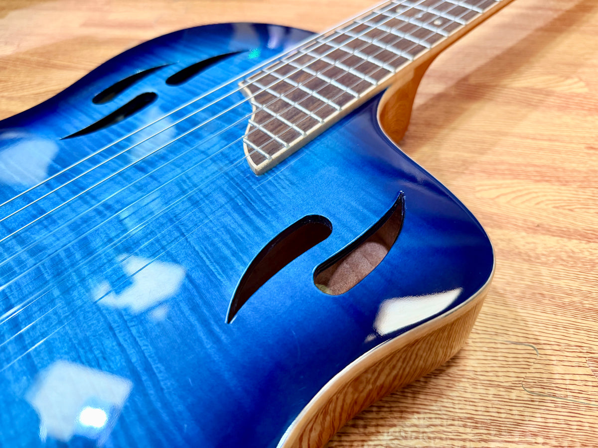 🔥NEW🔥 Ortega TourPlayer Deluxe RTPDLX-FMA Nylon Electro-Acoustic Guitar Blue!