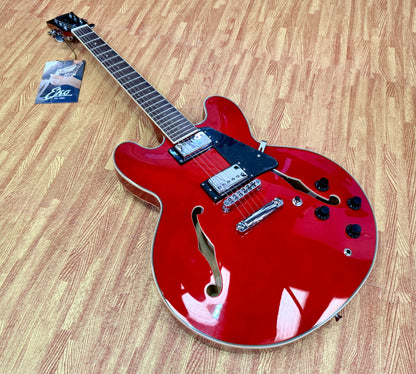 🍒LATEST 2026🍒 EKO Fusion Cherry Red Semi-Hollow Electric Guitar~ 335 Style!