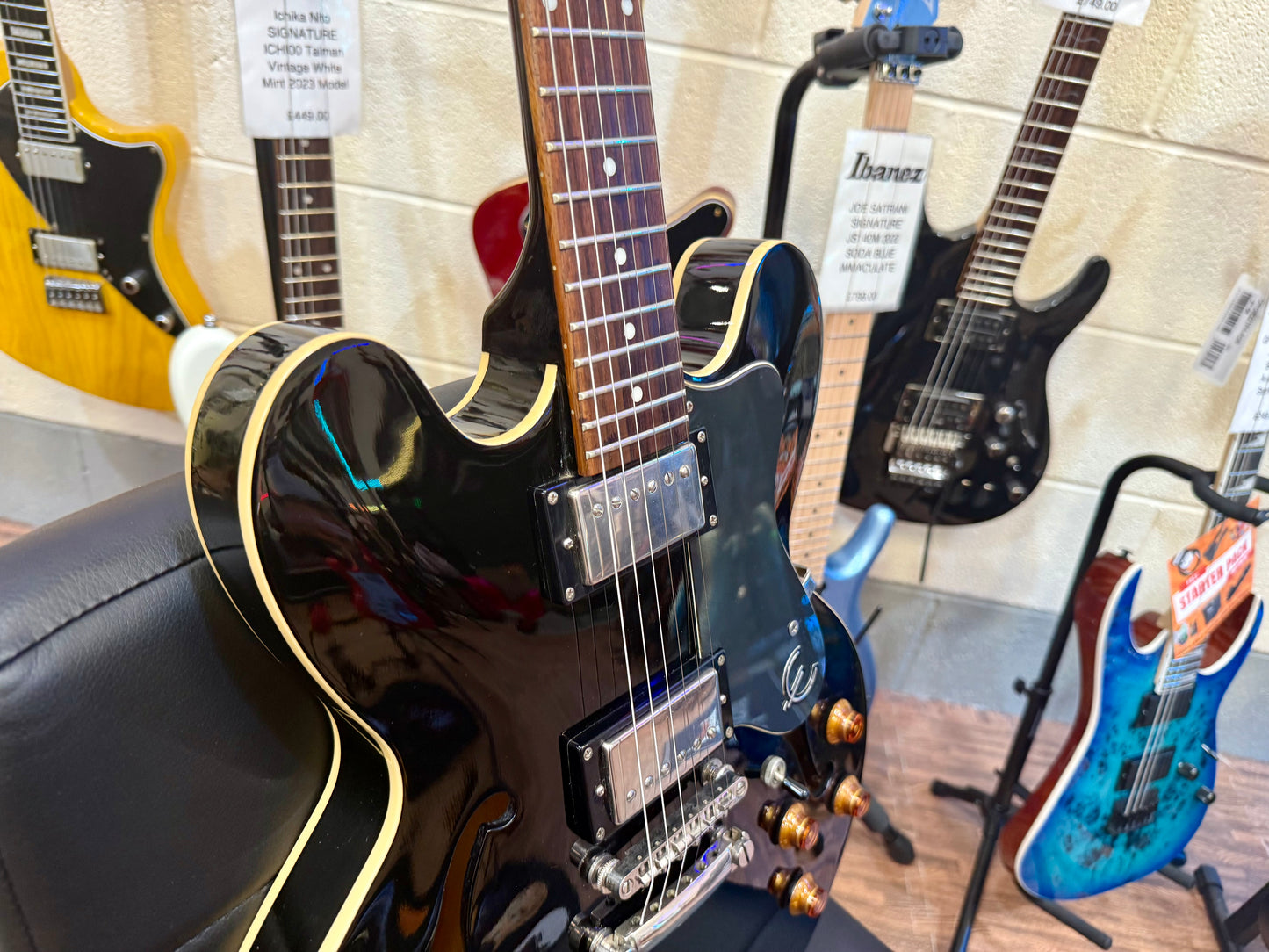 🌟2010🌟 Epiphone ES-335 Dot EB~ Ebony Black Hollow-Body!