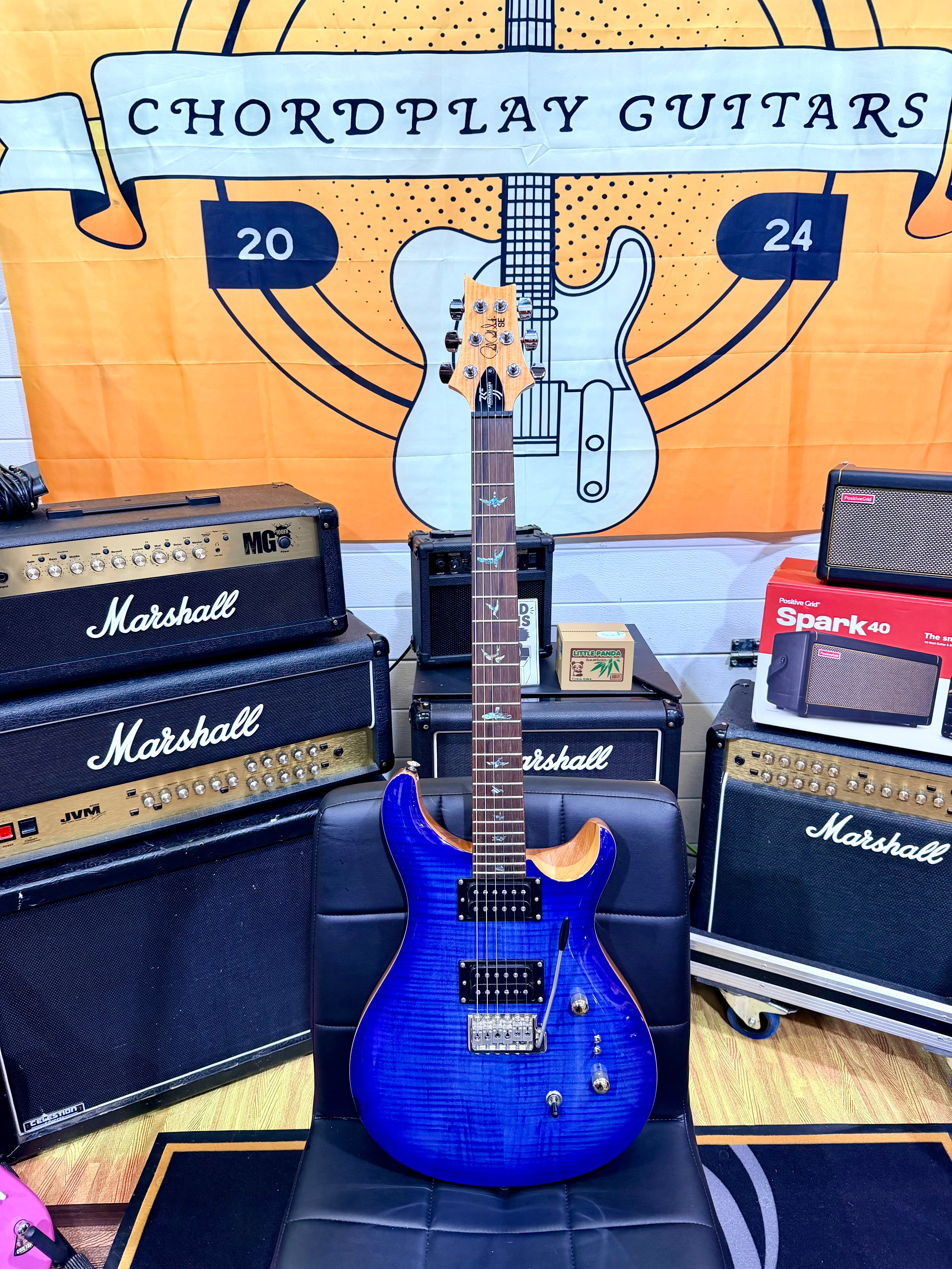 ✨ PRS 35th Anniversary SE Custom 24-08 Electric Guitar in Faded Blue Burst ✨
