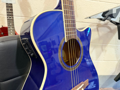 🔥NEW 2026🔥 Eko NXT A100CE Electro-Acoustic Guitar~ See Thru Blue~ Latest Model