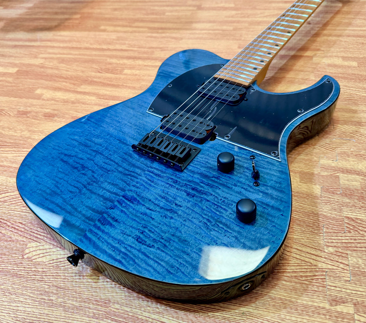 Spira Guitars T-450 TDB~ Trans Blue Flame Maple~ Villain Custom Humbuckers~ NEW