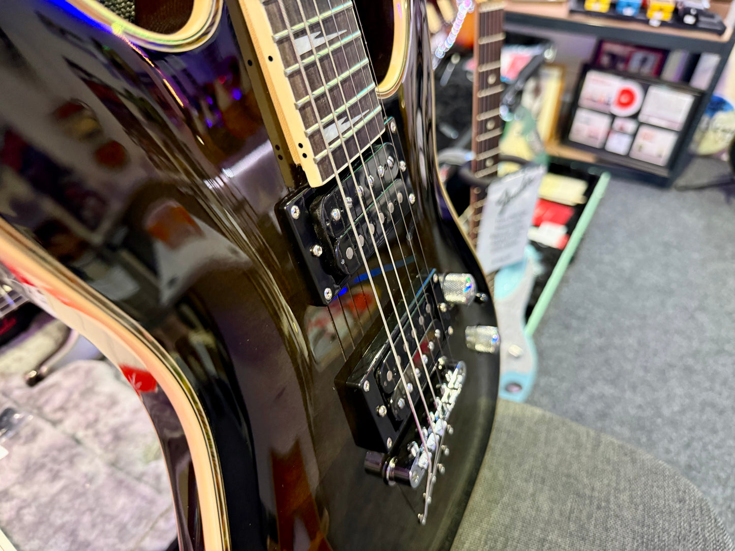 🔥MINT🔥 2023 East Coast GV320 Super Strat Electric Guitar~ Black Ice Burst!