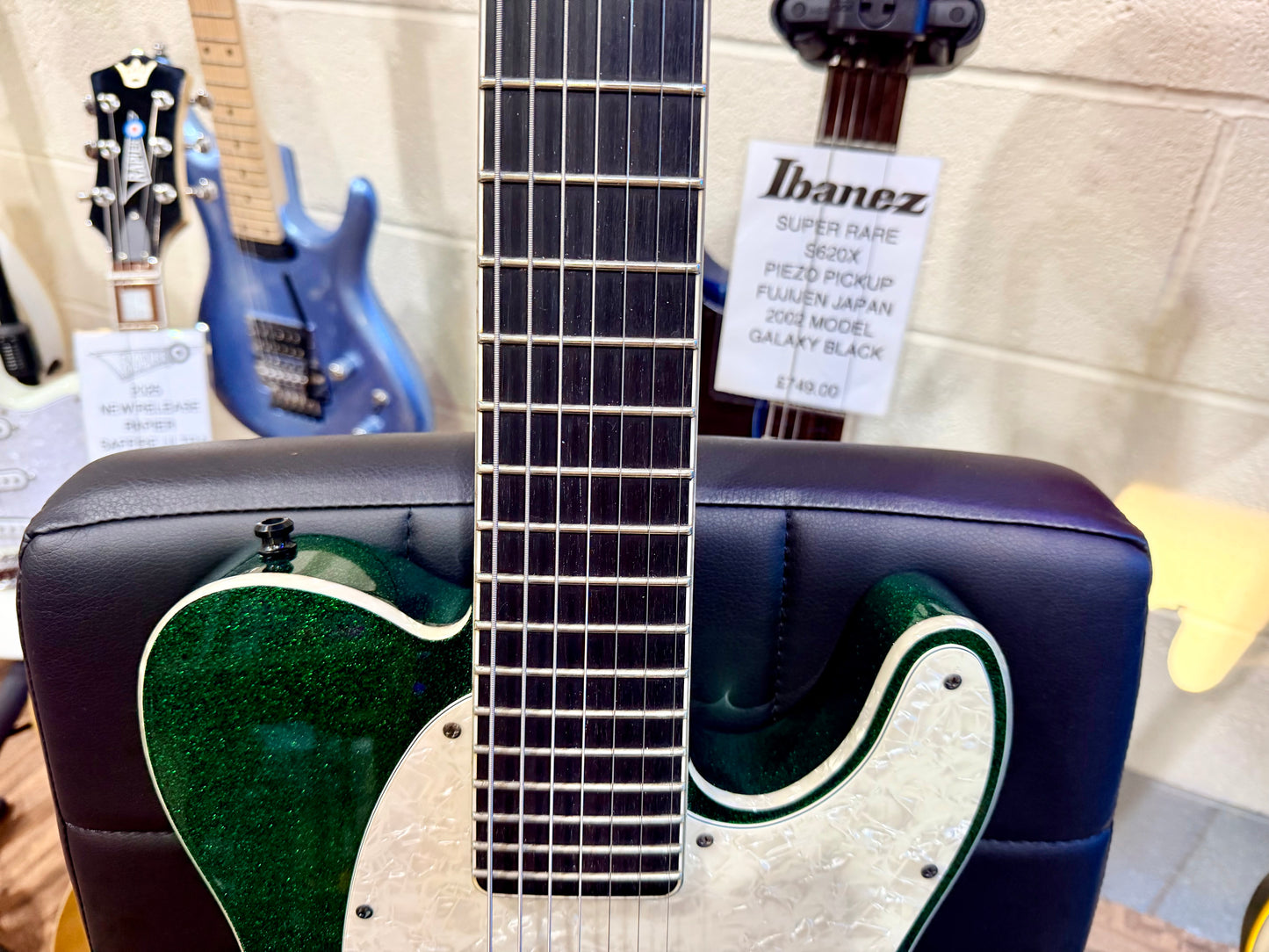 🔥MINT🔥 ESP LTD SCT-607 Baritone 7 String~ Stephen Carpenter Green Sparkle + Case