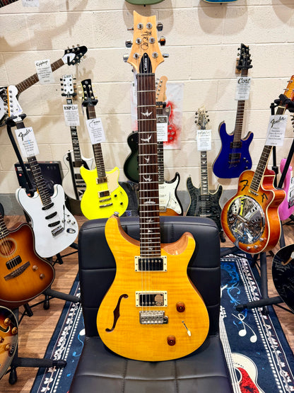 ☀️2023☀️ PRS SE Custom 22 Semi-Hollow in Santana Yellow~ Bare Knuckle Pickups!