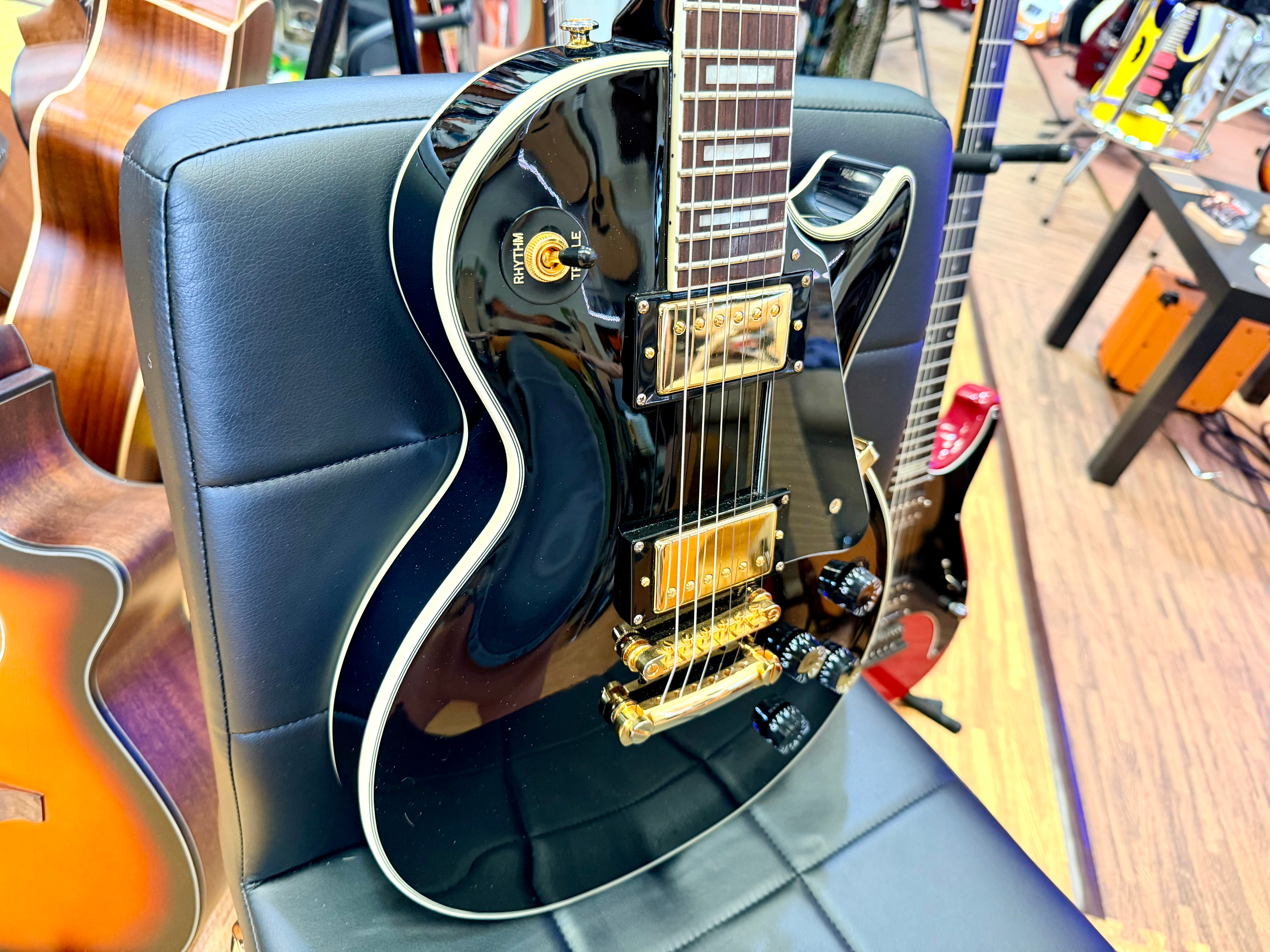 ✨2003✨ Epiphone Les Paul Custom~ Ebony~ Unsung Korea~ Black & Gold~ Cherished!