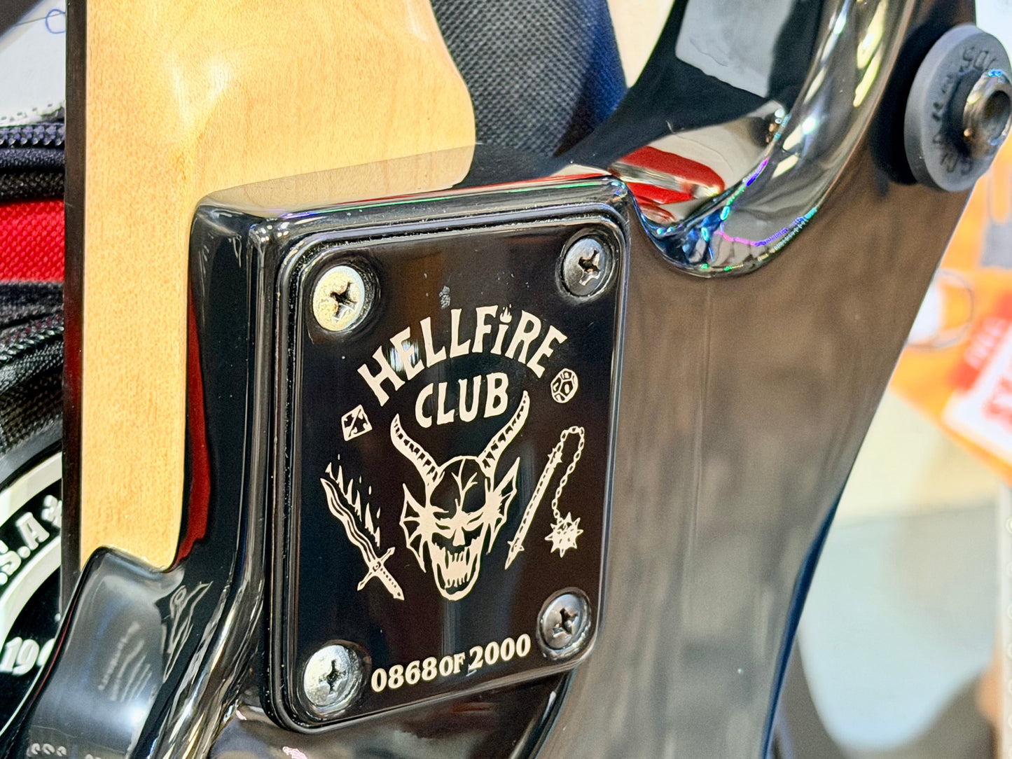 🔥868/2000🔥 BC Rich Warlock~ Stranger Things NJ Model~ Eddies ‘Hellfire’ + Bag!