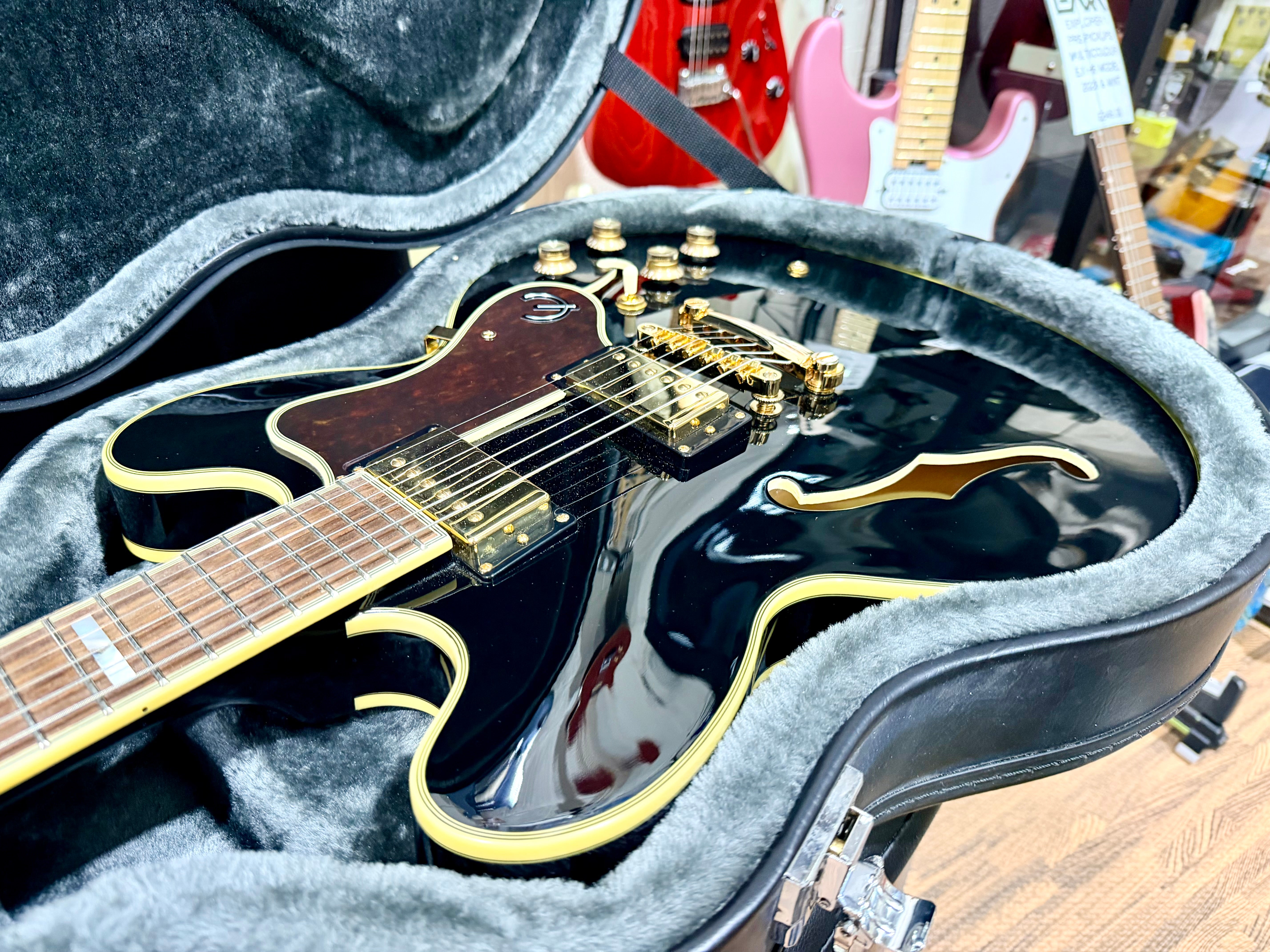 🌟MINT 2021🌟 Epiphone Sheraton II Pro Hollowbody~ Ebony Black + Hard Case!