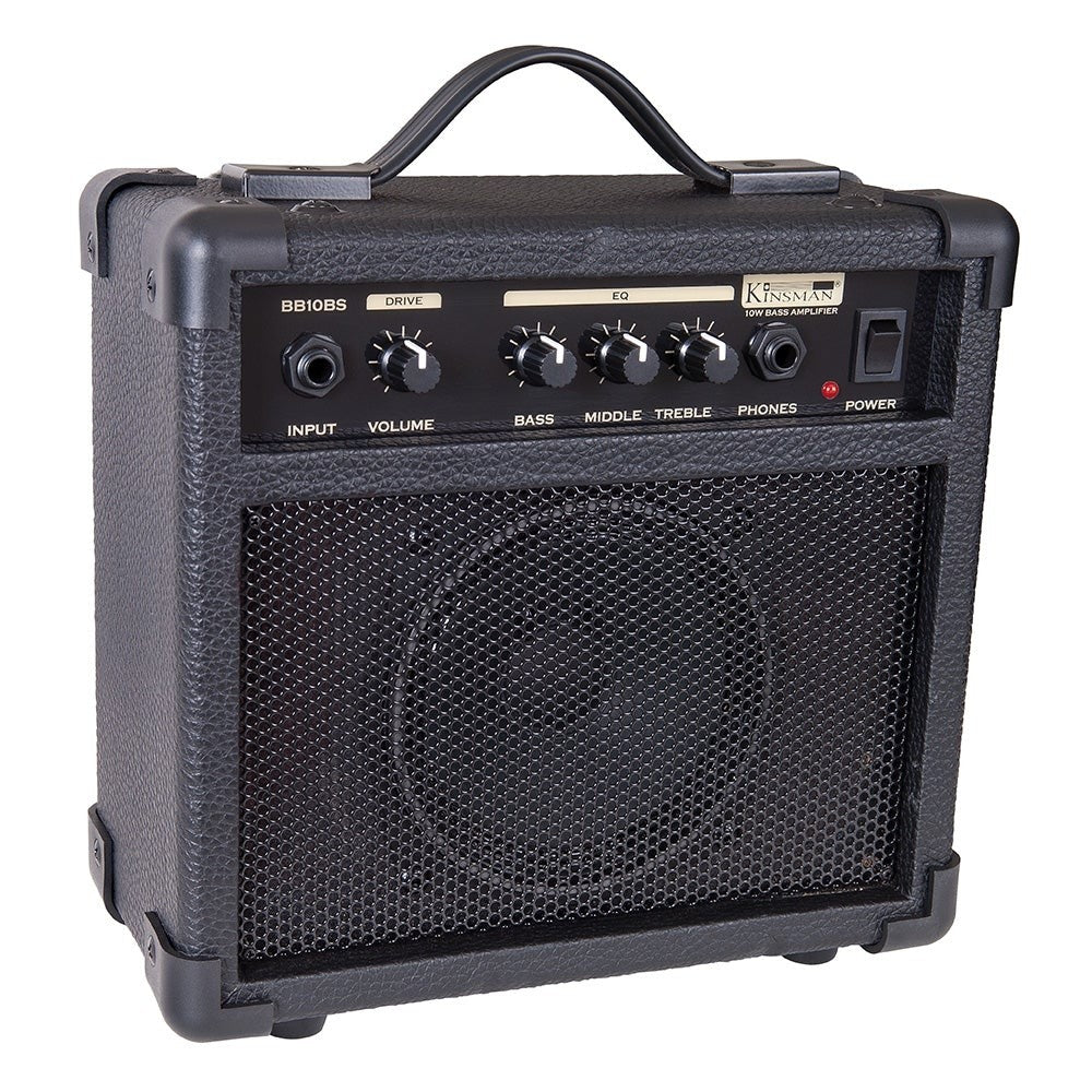 Kinsman BB10BS 10W Practice Bass Guitar Combo Amp Amplifier - Black