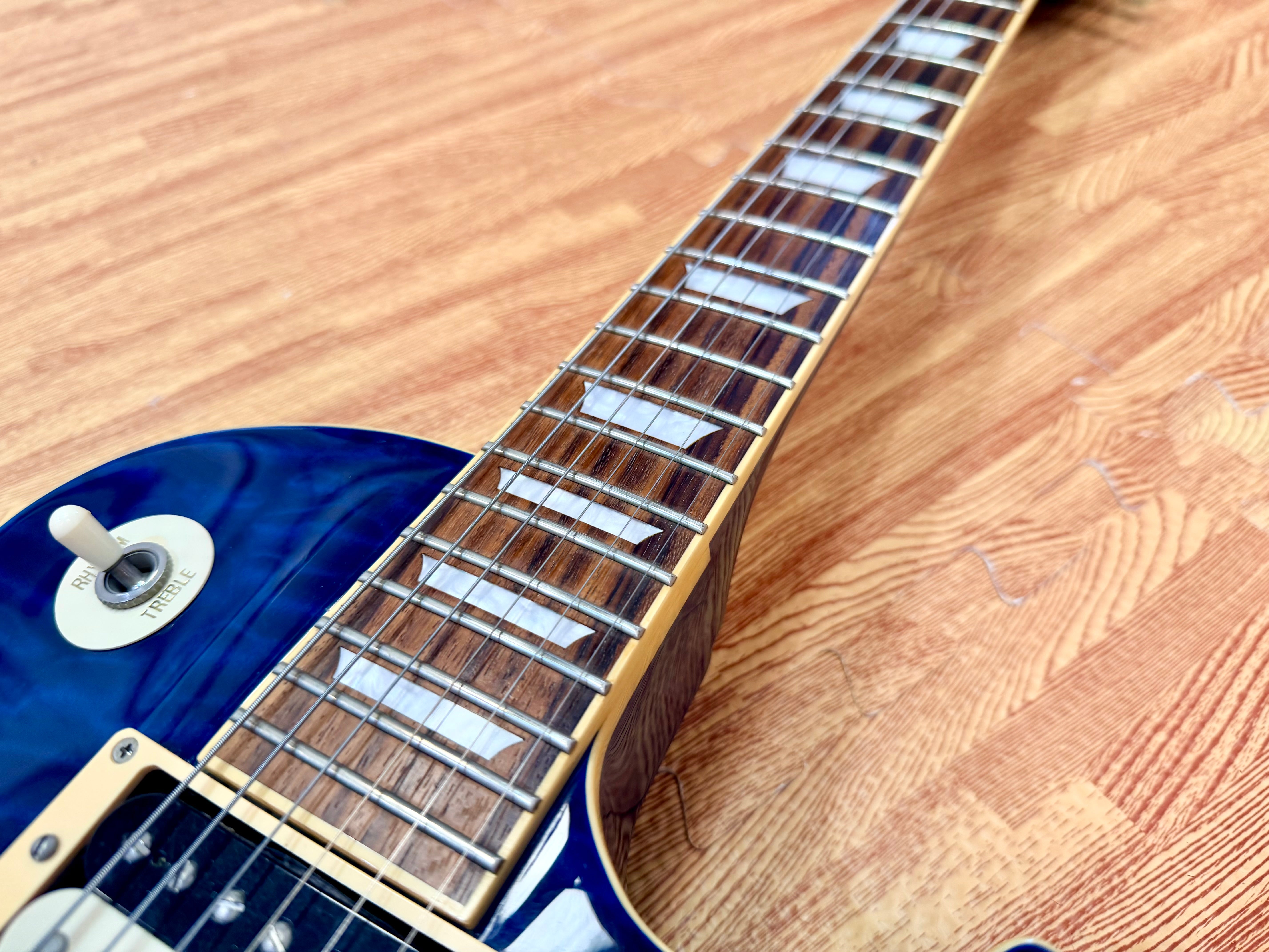 ✨2008✨ Edwards E-LP Limited Model Les Paul~ Blue Aqua Quilt~ Made in Japan 🇯🇵