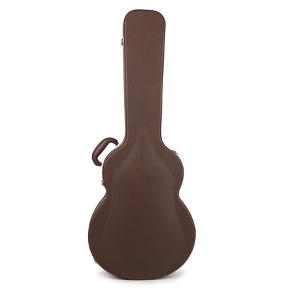 Deluxe Arch Top Wood Case Semi-Acoustic 335 Style Guitars- Brown/Red Plush