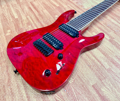 🔥 8- String 🔥 Jackson JS32-8Q Dinky Electric Guitar~ Transparent Red~ Quilted!