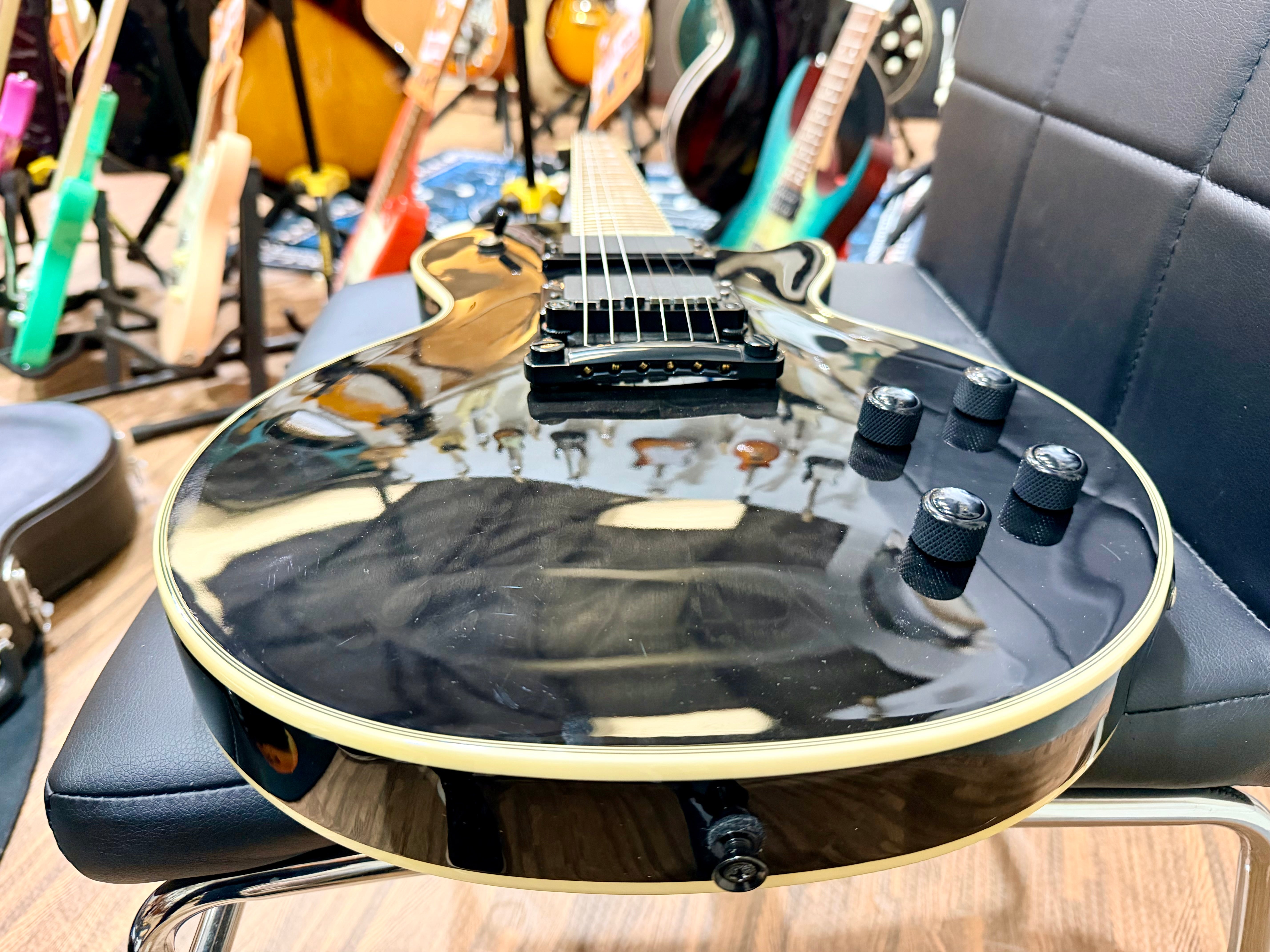 🔥2018🔥 Epiphone Les Paul Prophecy Custom Plus EX~ Midnight Ebony~ EMG P’Ups