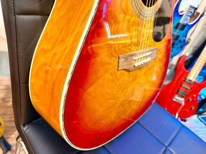 🌟STUNNING🌟 Hohner HW420G-CS Dreadnought Acoustic Guitar~ Cherry Sunburst~ 90s!